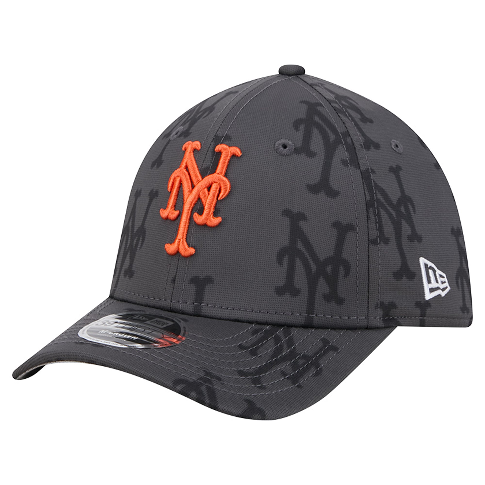 Men's New Era  Gray York Mets Halftone 39THIRTY Flex Hat