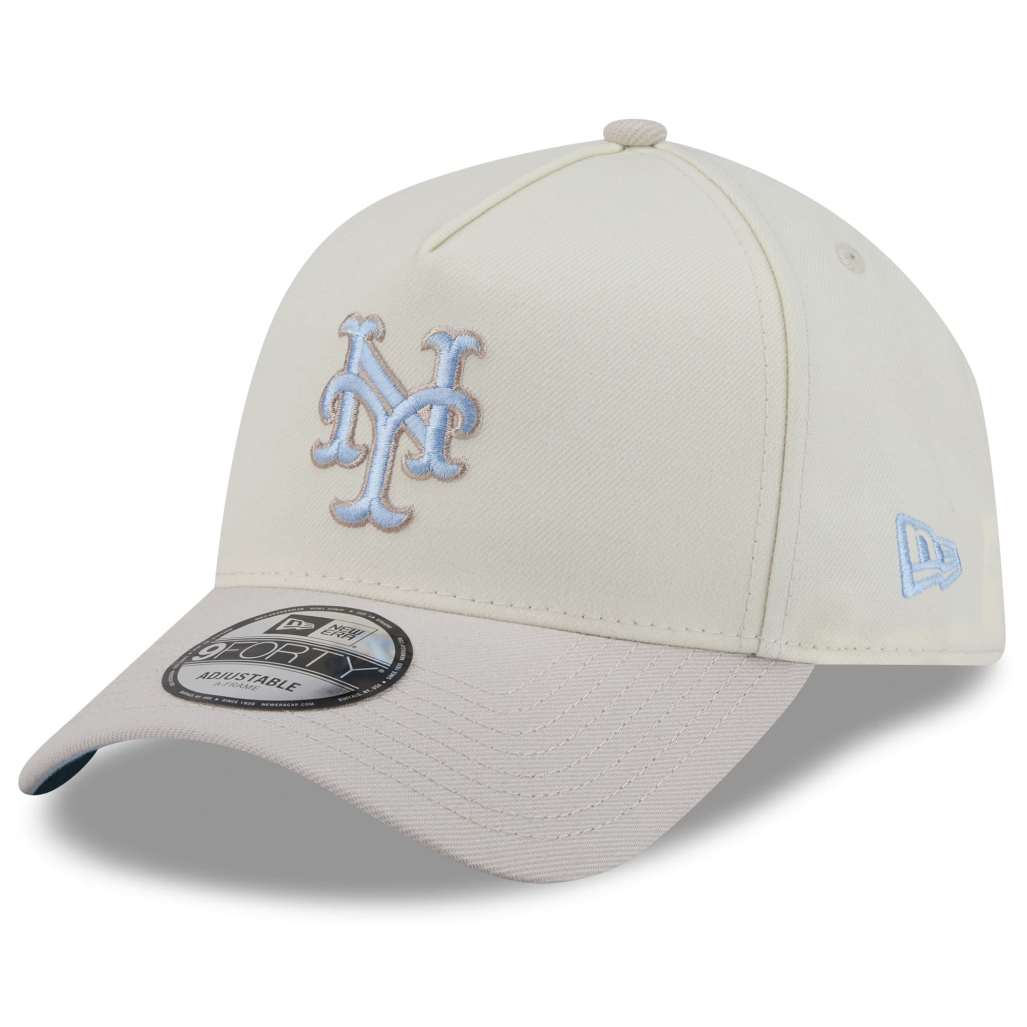 Men's New Era Natural New York Mets Crisp Equinox World Series 9FORTY A-Frame Adjustable Hat