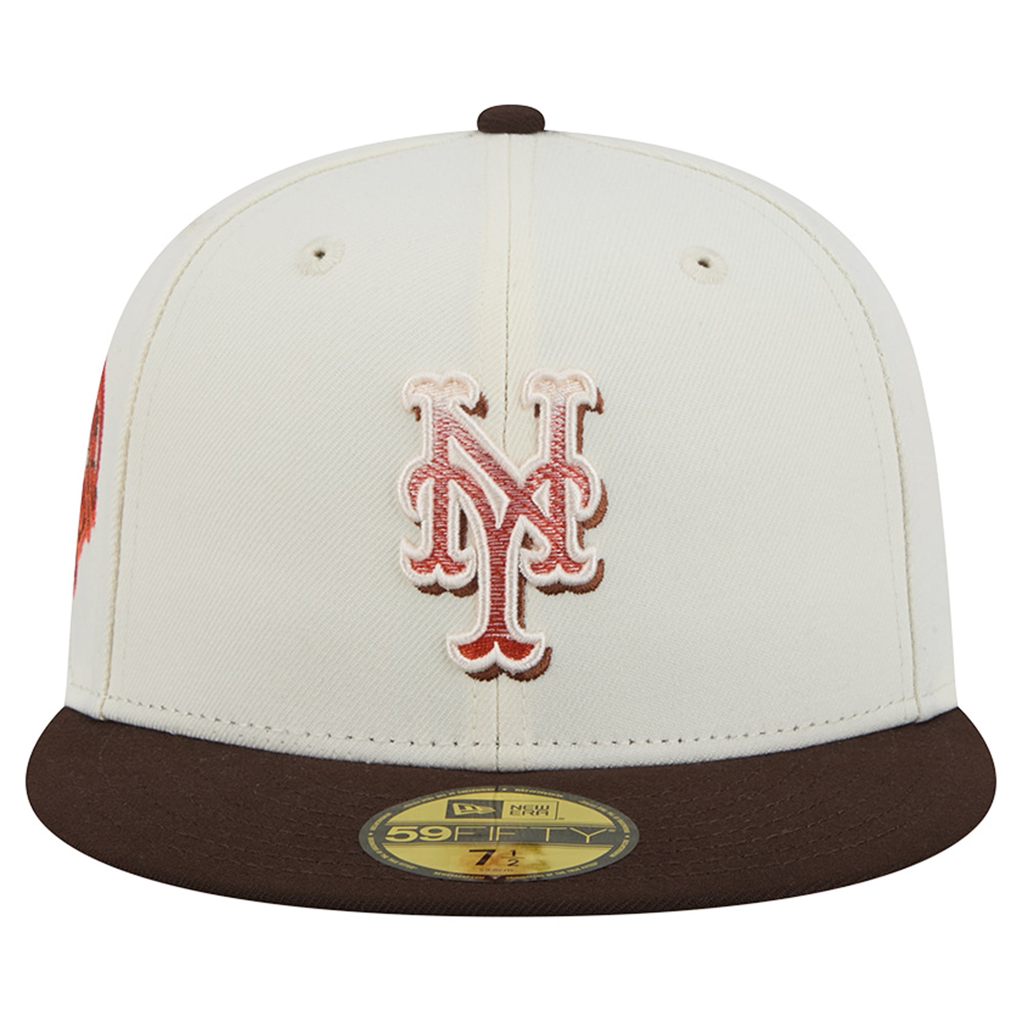 Men's New Era Natural/Brown York Mets Pumpkin Spice 59FIFTY Fitted Hat