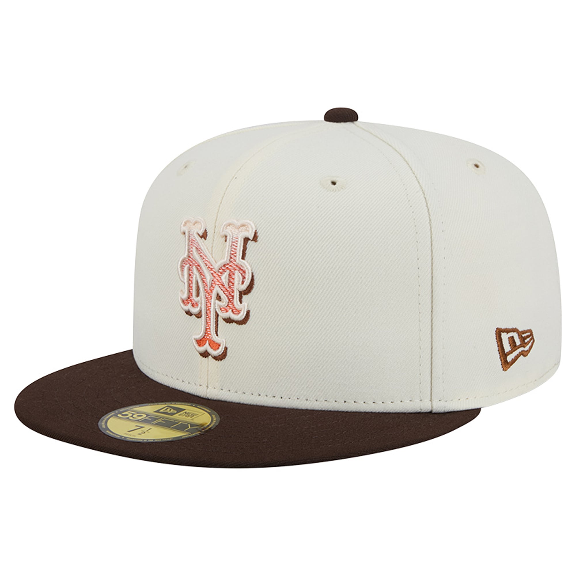 Men's New Era Natural/Brown York Mets Pumpkin Spice 59FIFTY Fitted Hat