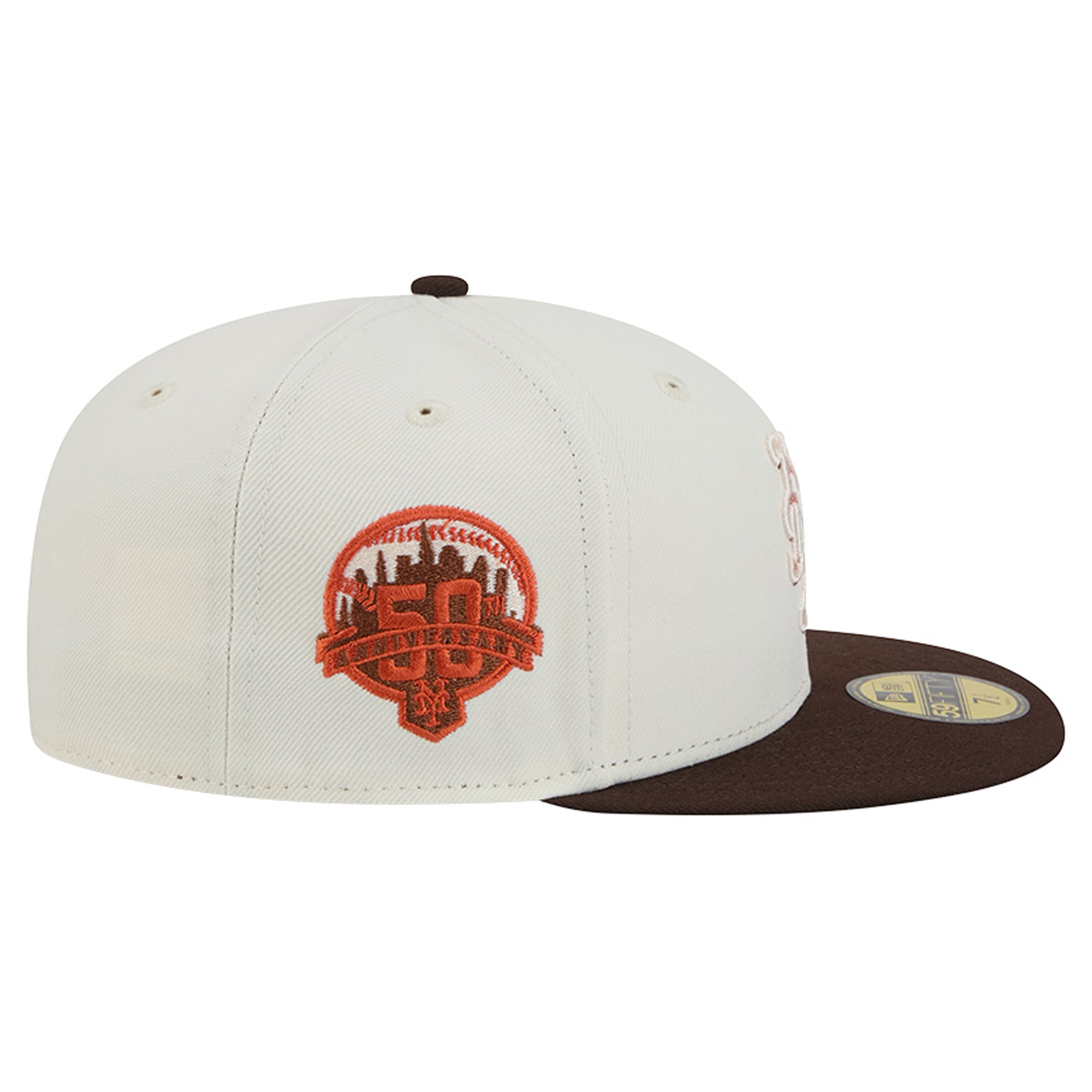 Men's New Era Natural/Brown York Mets Pumpkin Spice 59FIFTY Fitted Hat