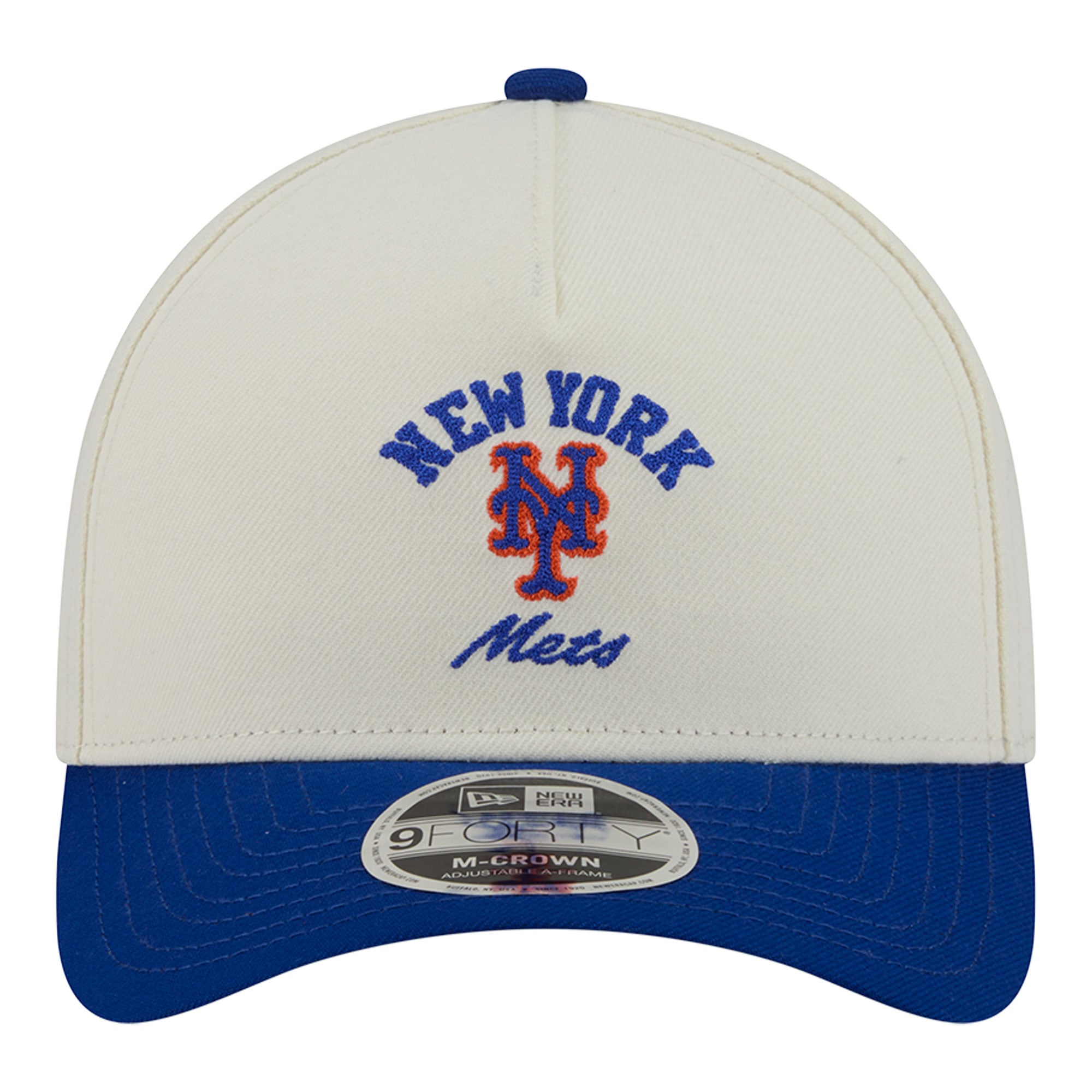 Men's New Era Natural/Royal New York Mets Arch 9FORTY A-Frame M-Crown Adjustable Hat