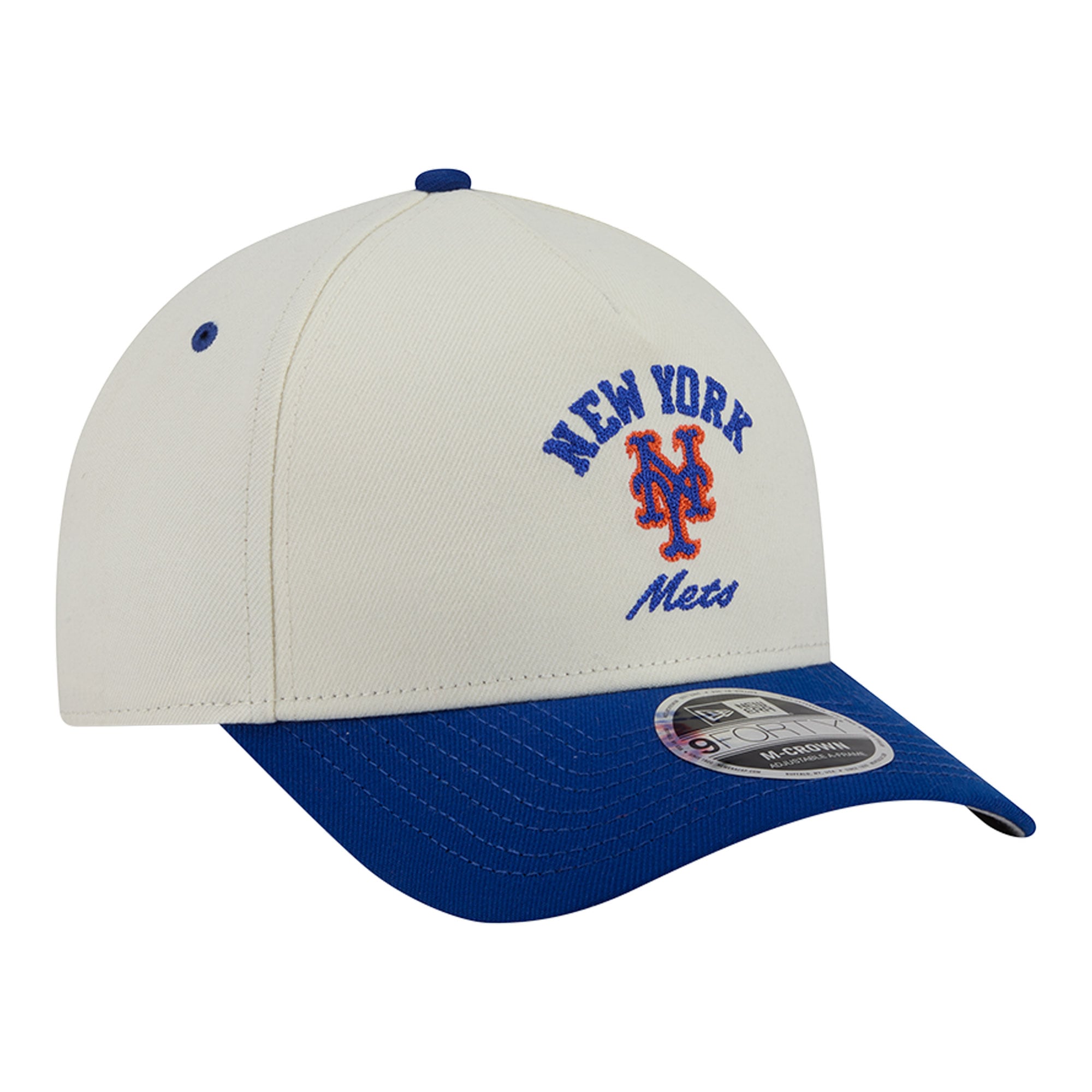 Men's New Era Natural/Royal New York Mets Arch 9FORTY A-Frame M-Crown Adjustable Hat