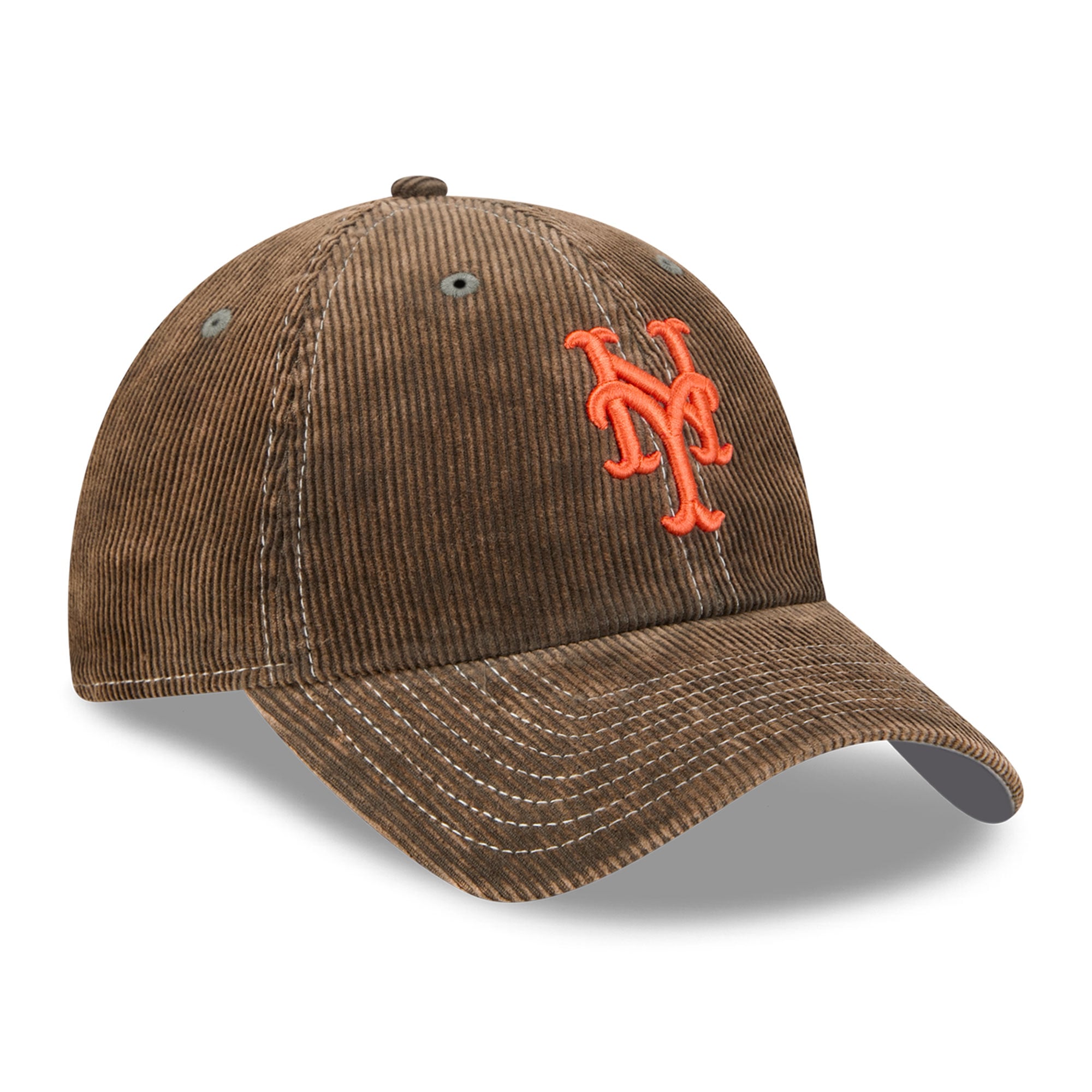Casquette New Era Olive New York Mets en velours côtelé, style classique décontracté, ajustable
