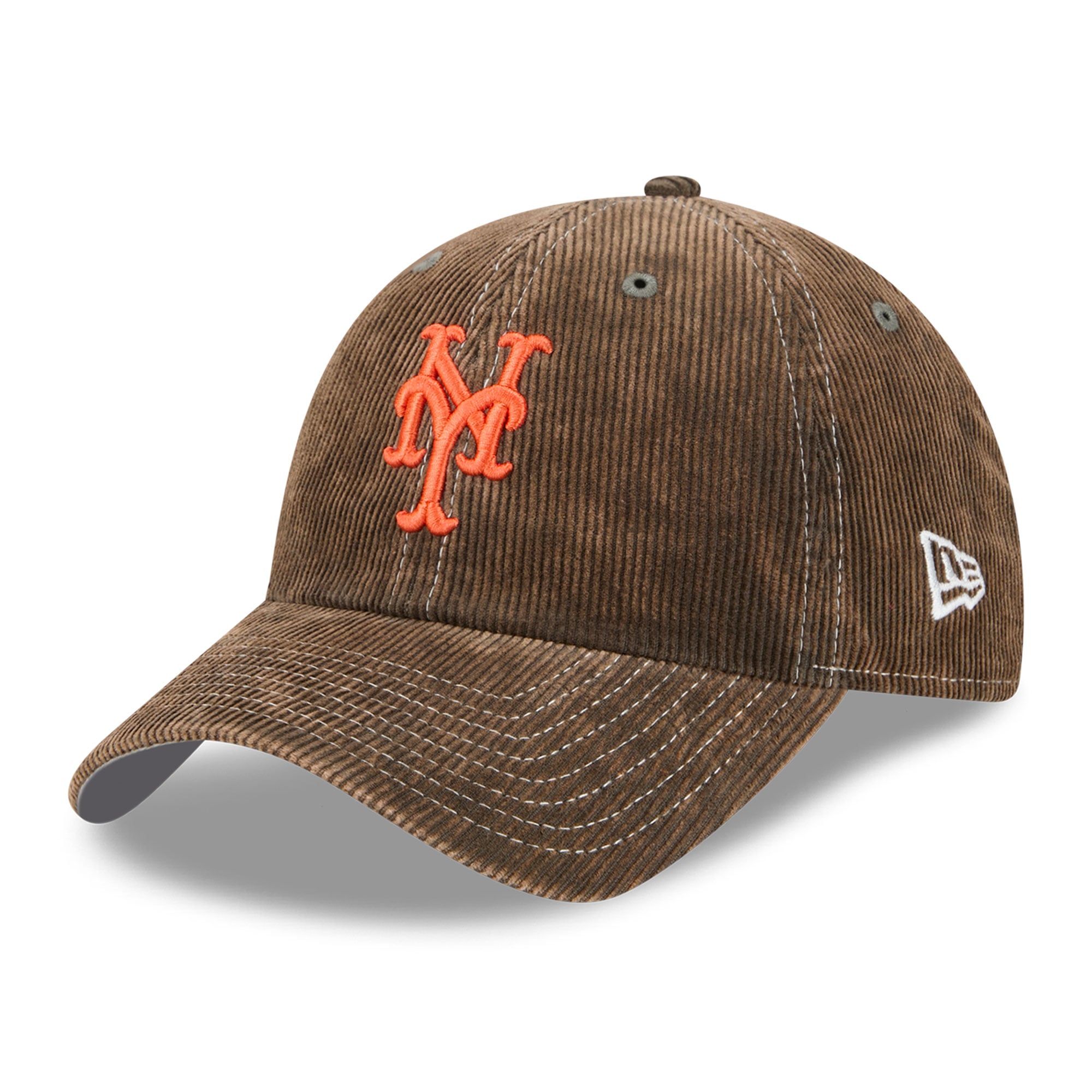 Casquette New Era Olive New York Mets en velours côtelé, style classique décontracté, ajustable