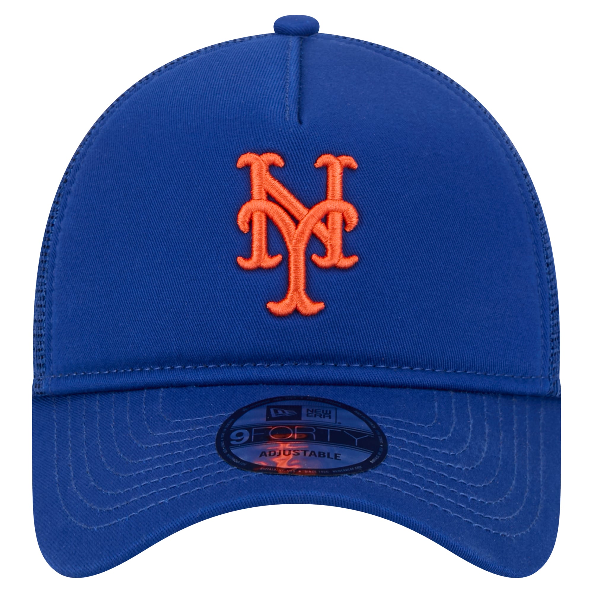 Casquette ajustable New Era Royal New York Mets 9FORTY A-Frame Trucker pour homme