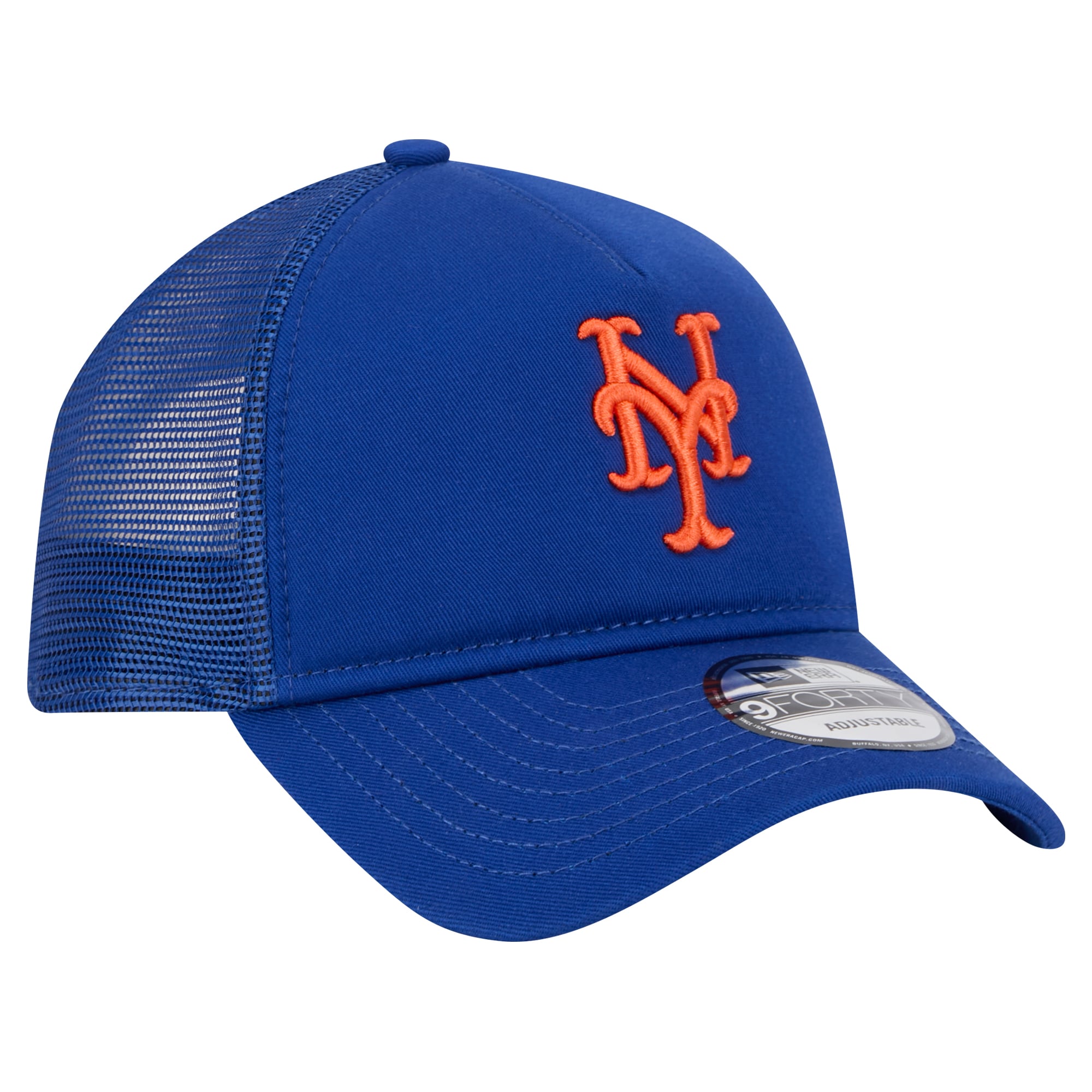 Casquette ajustable New Era Royal New York Mets 9FORTY A-Frame Trucker pour homme