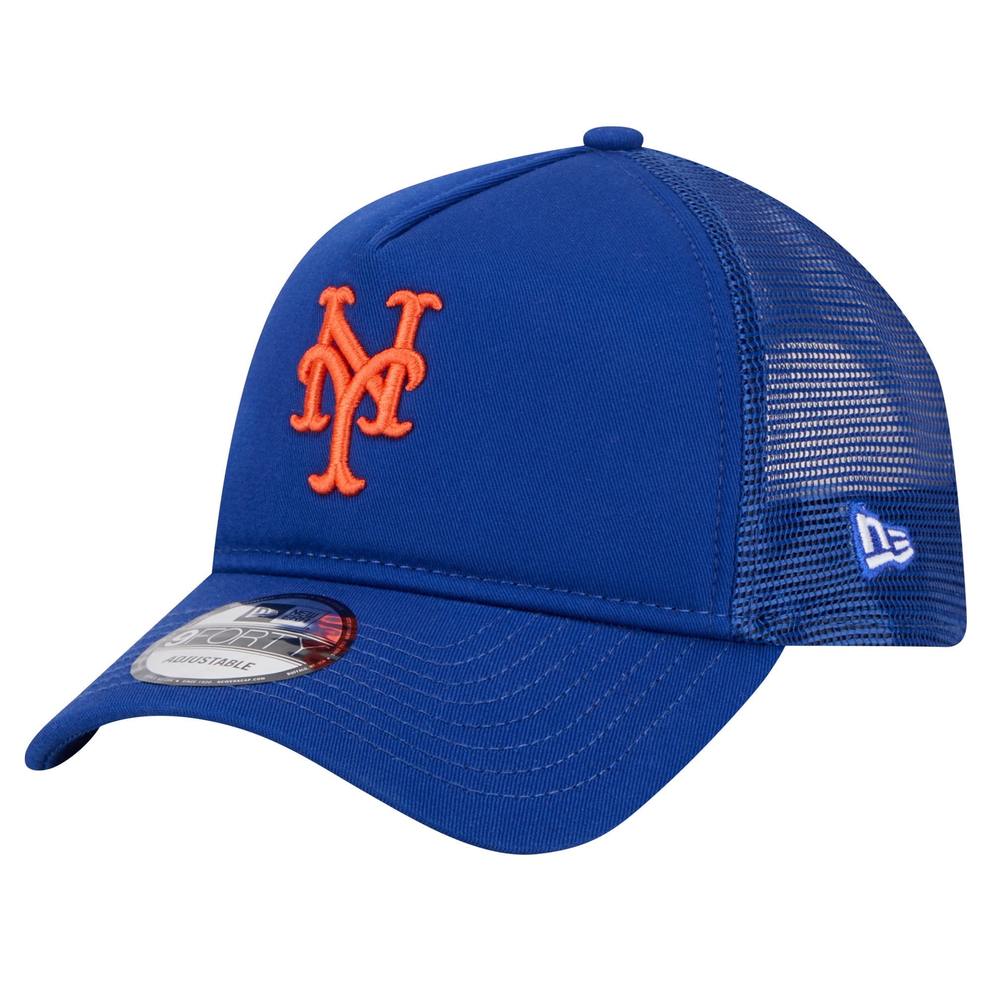 Casquette ajustable New Era Royal New York Mets 9FORTY A-Frame Trucker pour homme