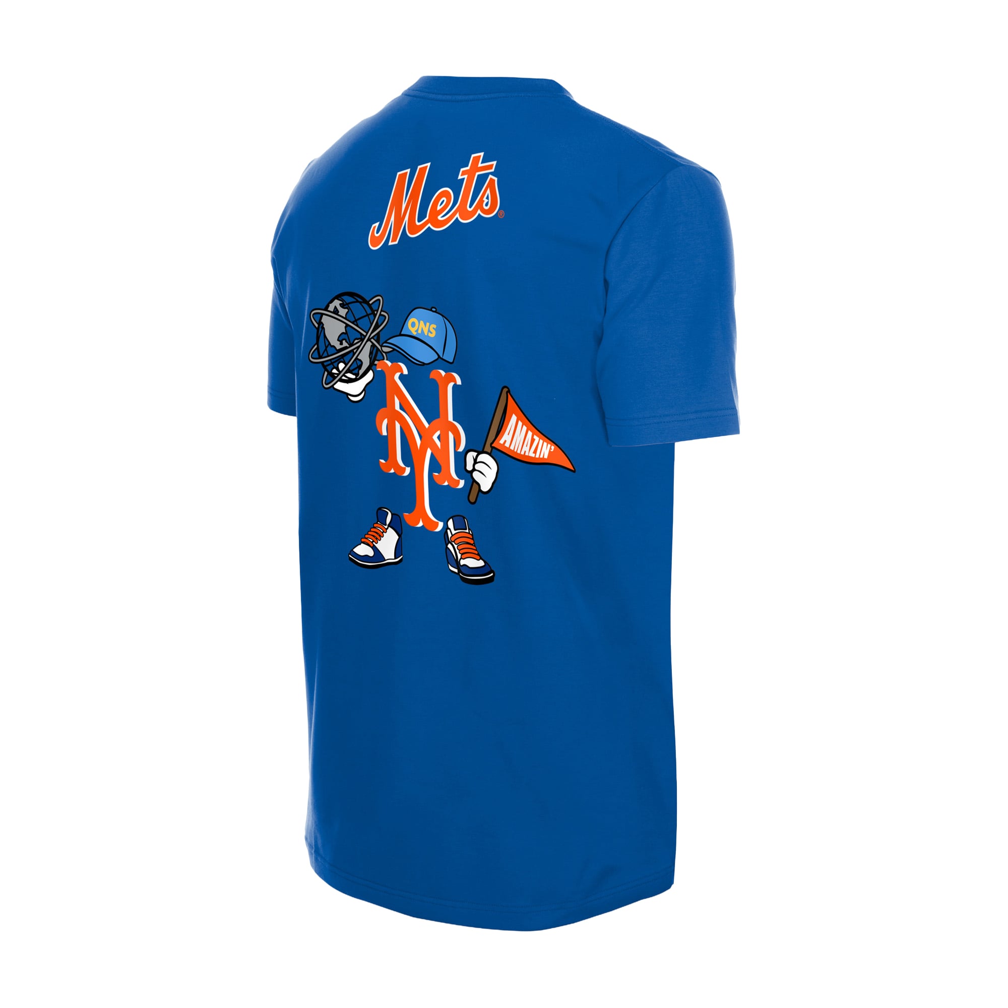 T-shirt homme New Era Royal York Mets avec logo dessin animé