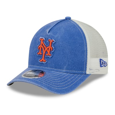  New York Mets New Era Fan 9FORTY A-Frame Trucker Adjustable Hat - Royal