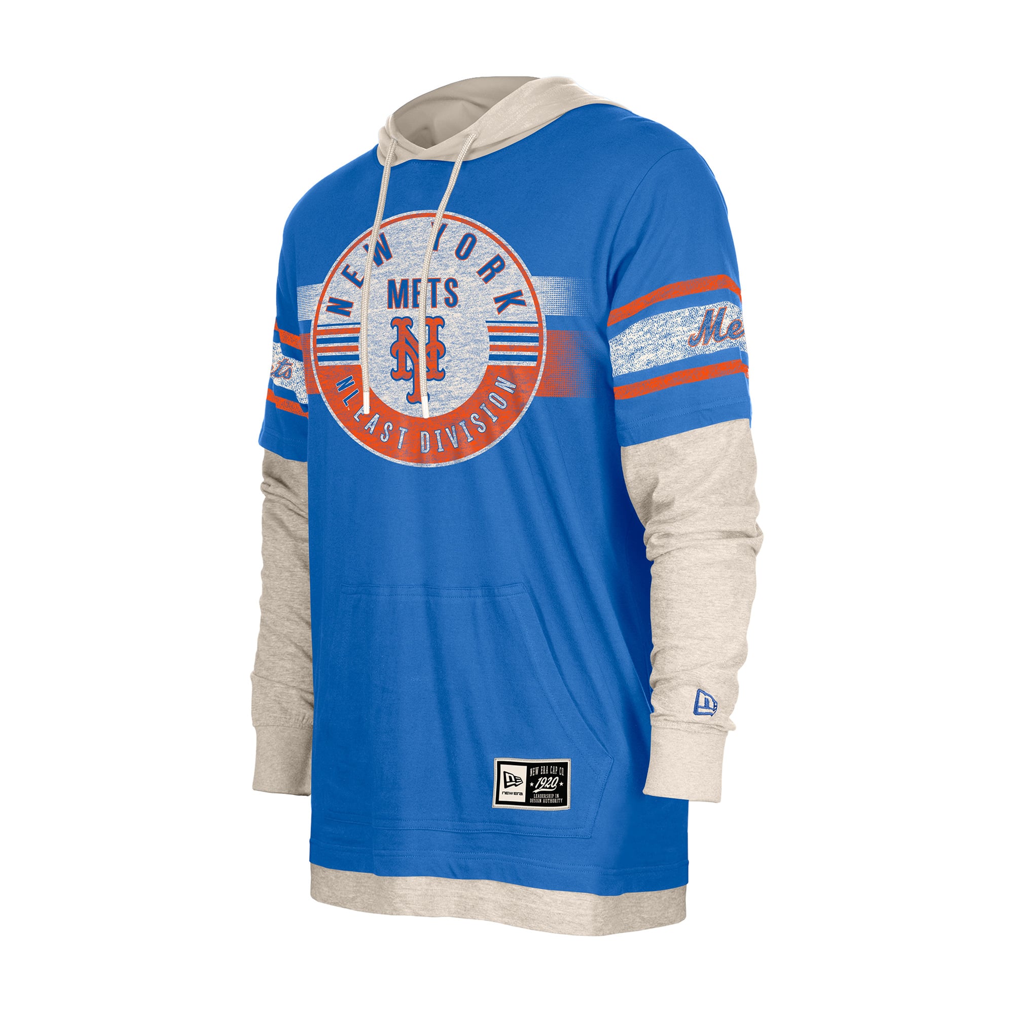 Men's New Era Royal/Cream York Mets Throwback Twofer Hoodie