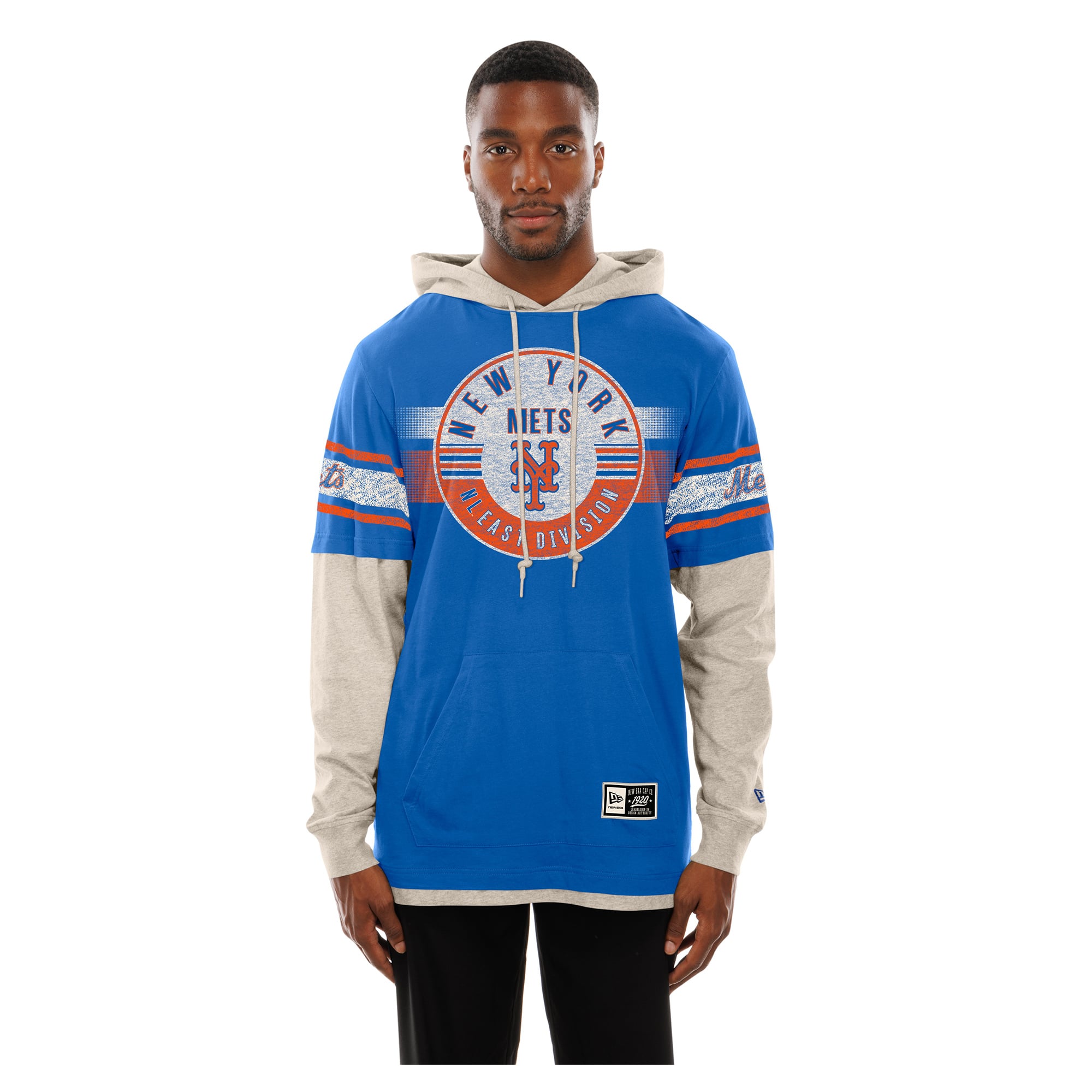 Men's New Era Royal/Cream York Mets Throwback Twofer Hoodie