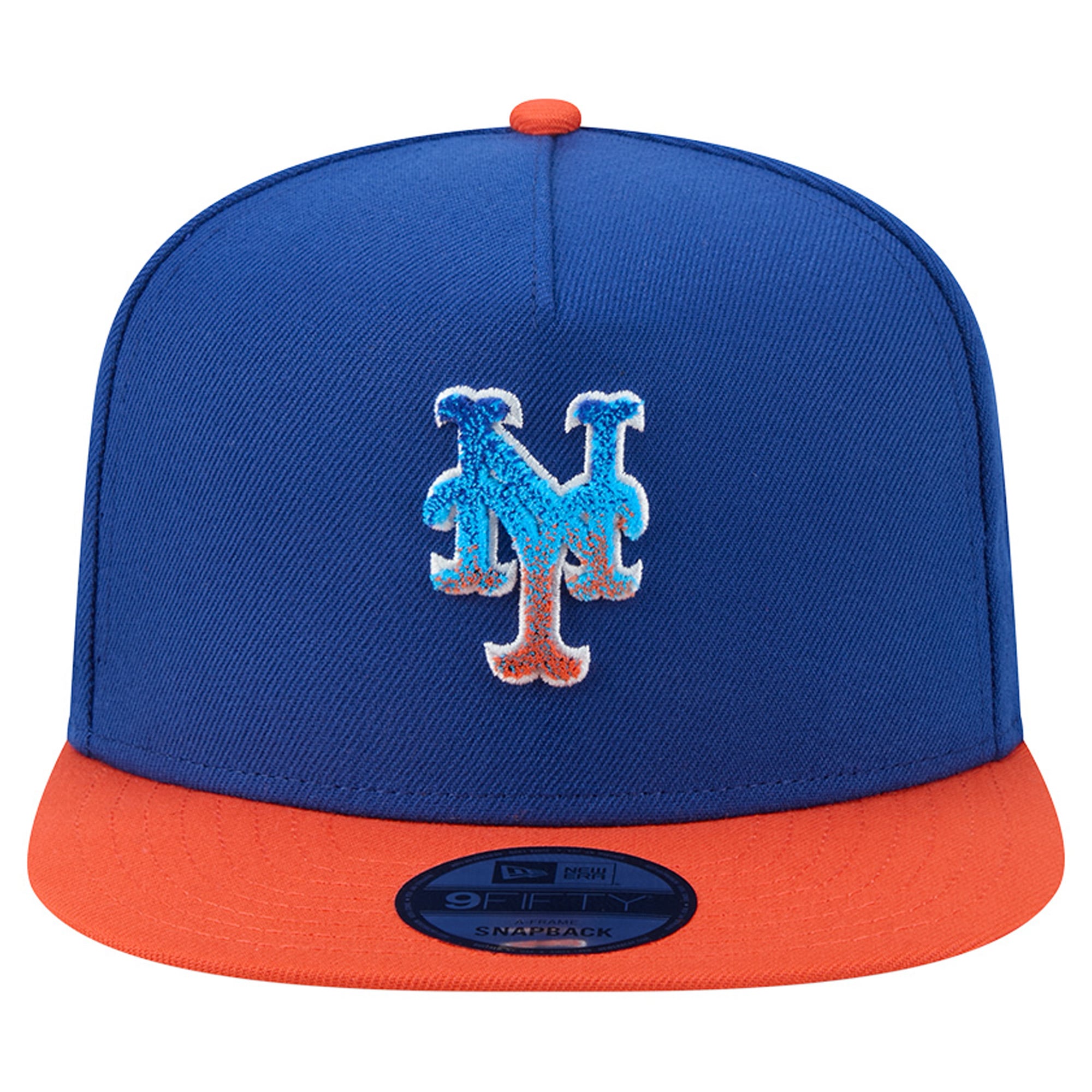 Men's New Era Royal/Orange New York Mets Chenille Gradient A-Frame 9FIFTY Snapback Hat