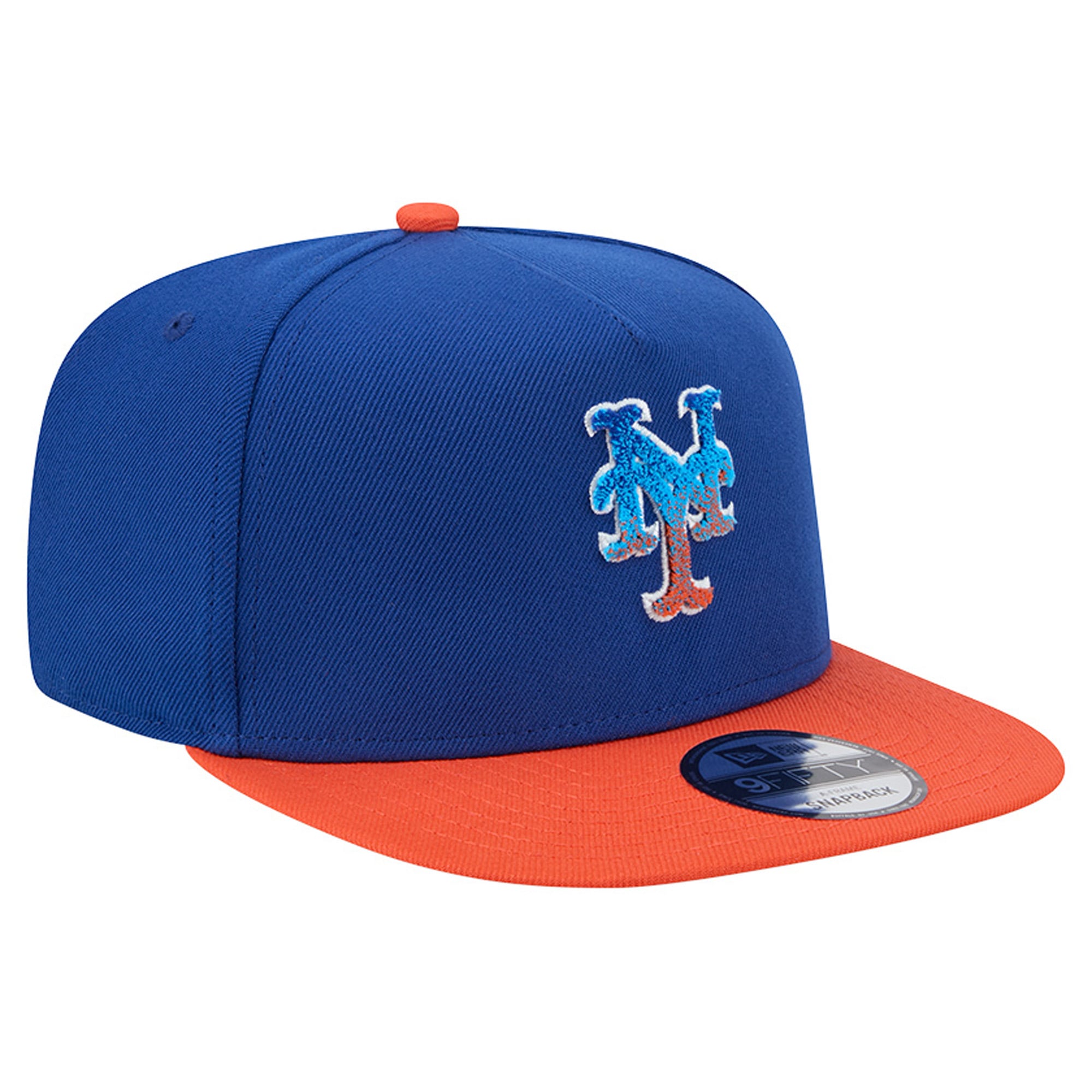 Men's New Era Royal/Orange New York Mets Chenille Gradient A-Frame 9FIFTY Snapback Hat