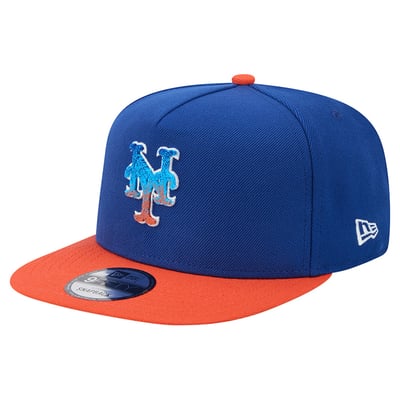 New York Mets New Era Chenille Gradient A-Frame 9FIFTY Snapback Hat - Royal/Orange