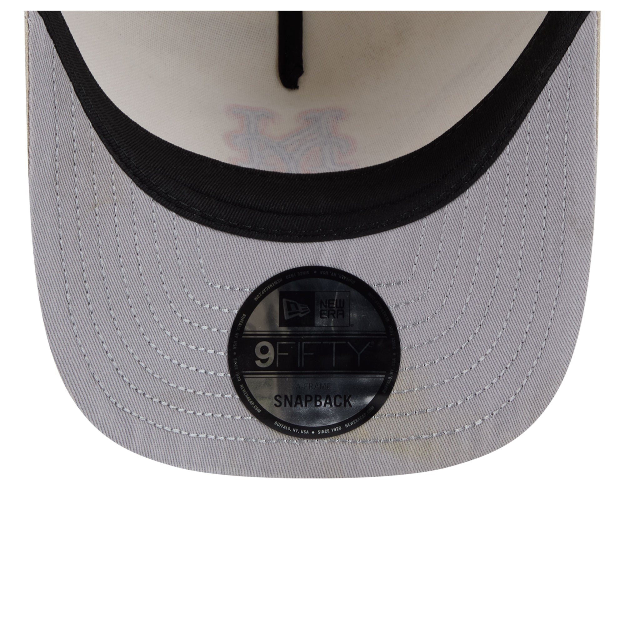 Casquette snapback New Era beige New York Mets pour homme, modèle 9FIFTY A-Frame.