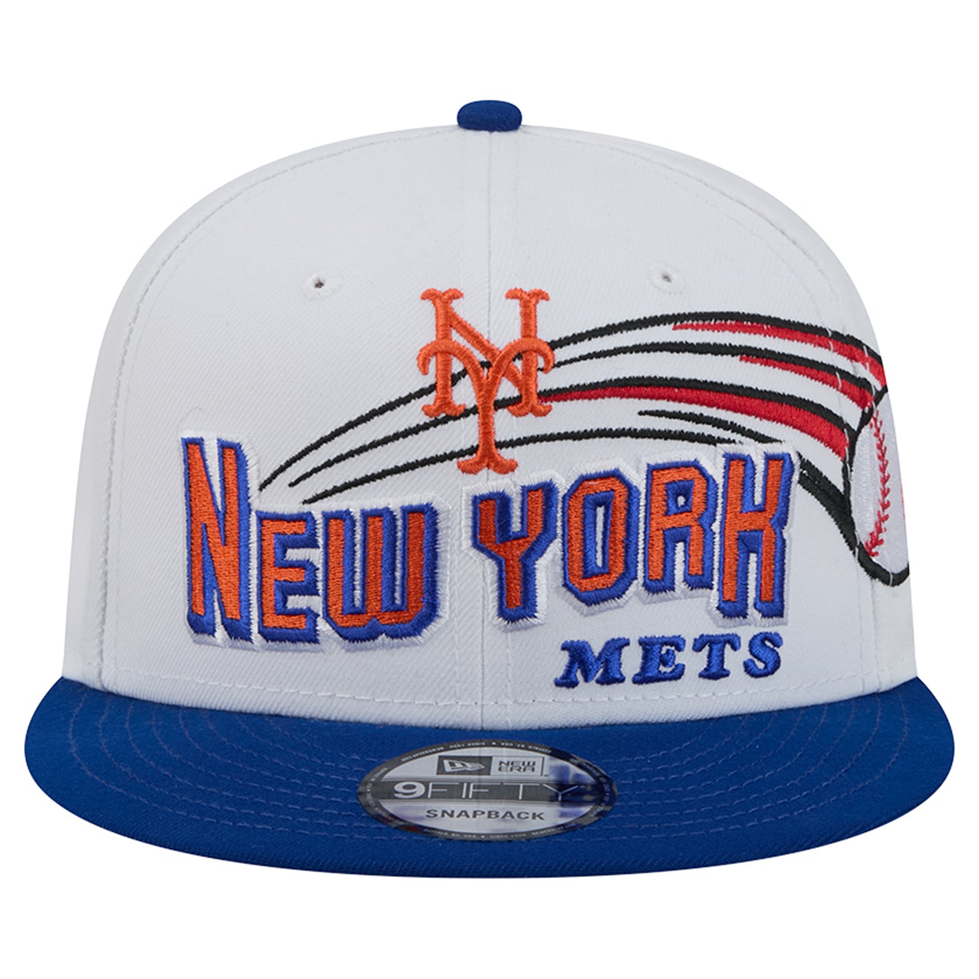 Casquette snapback New Era blanche New York Mets Retro Sweep 9FIFTY pour homme