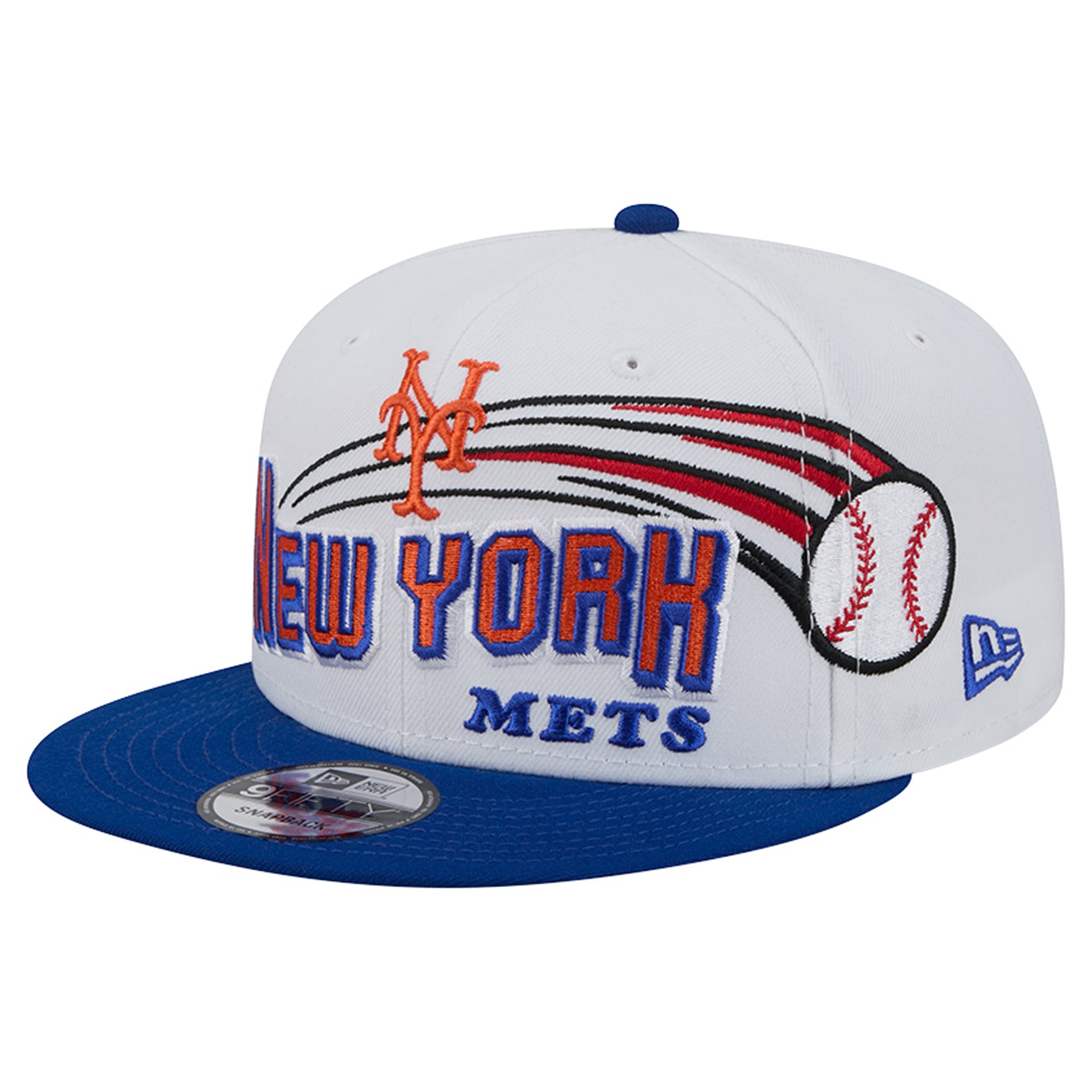 Casquette snapback New Era blanche New York Mets Retro Sweep 9FIFTY pour homme