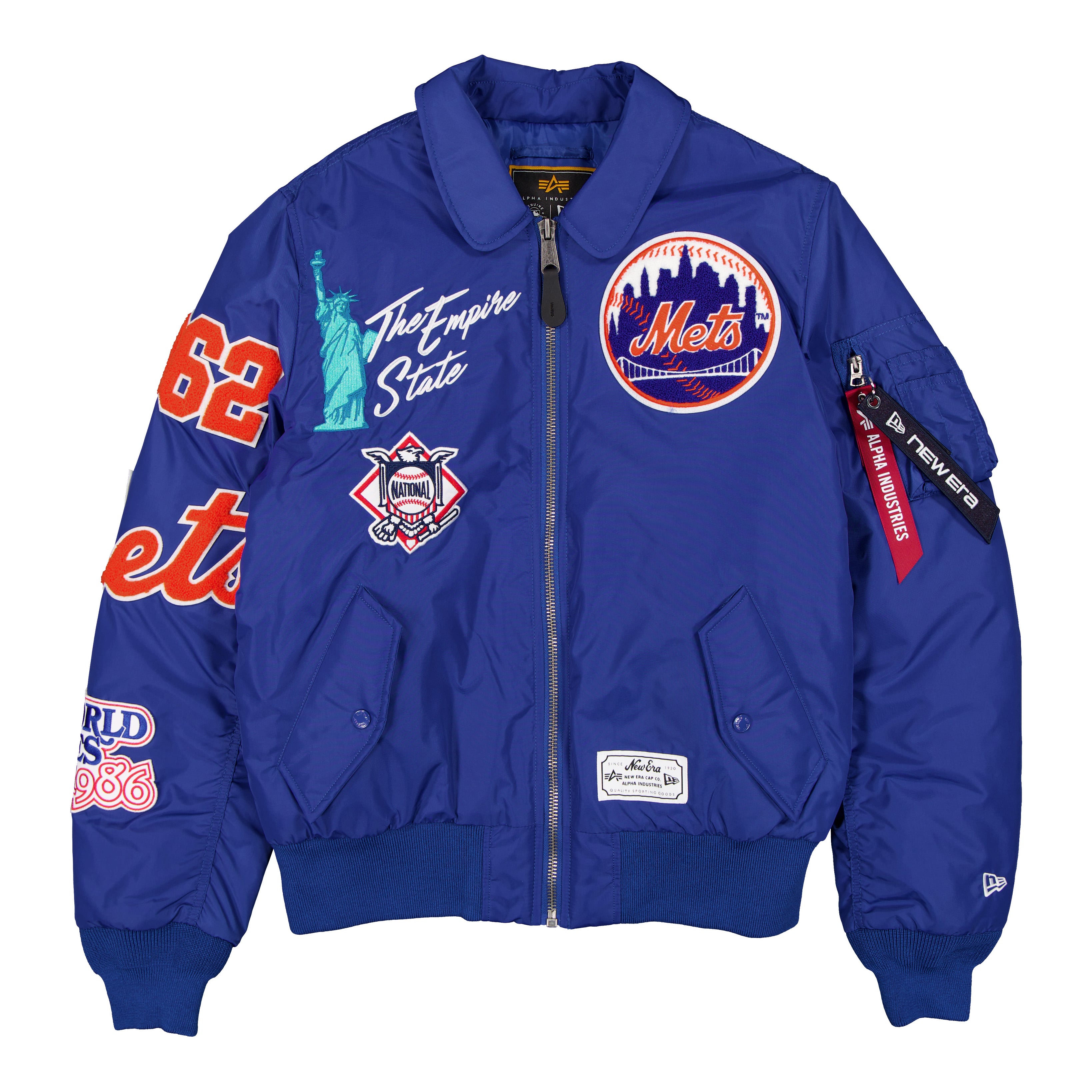Veste bomber zippée intégrale New Era x Alpha Industries Royal York Mets MA-1 pour homme