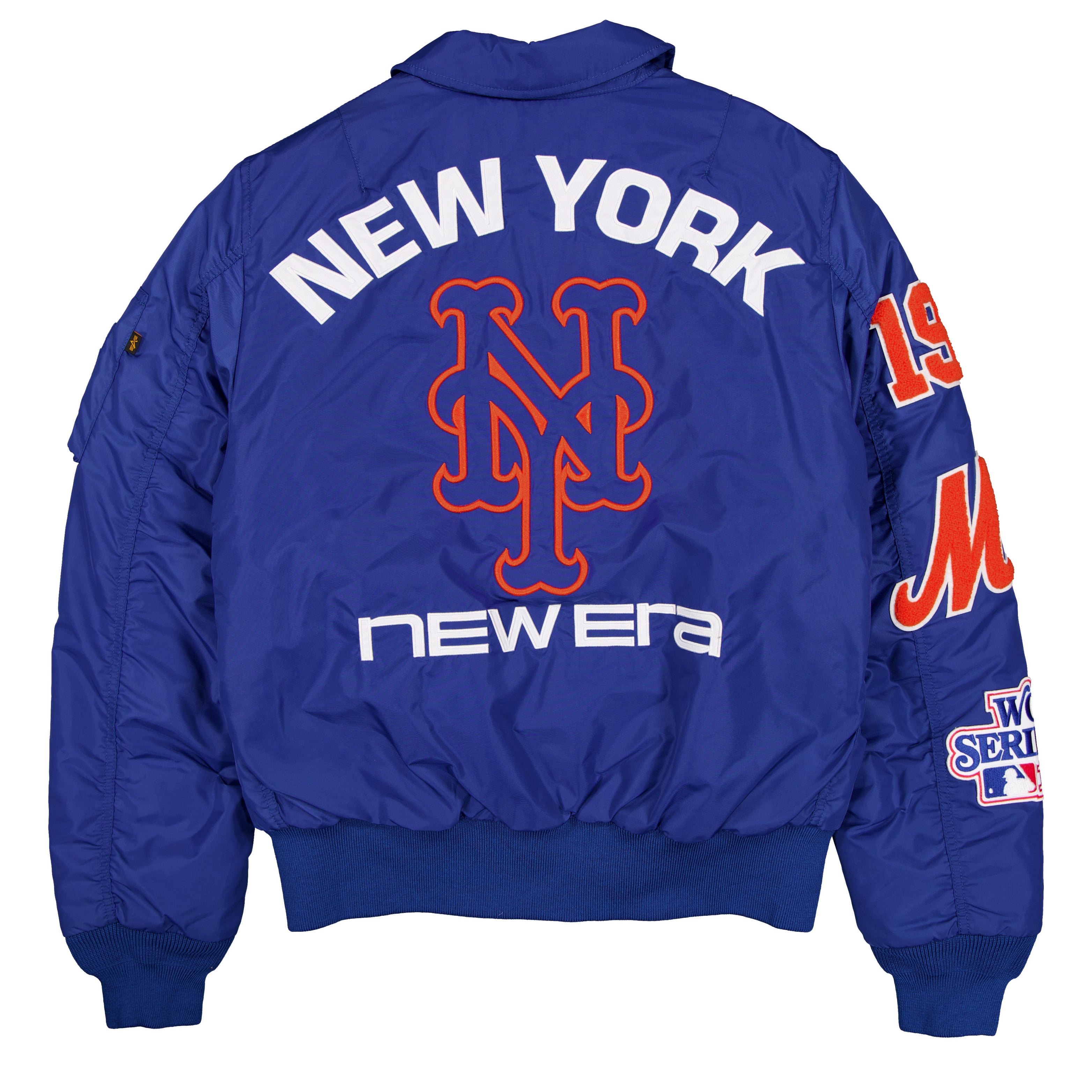 Veste bomber zippée intégrale New Era x Alpha Industries Royal York Mets MA-1 pour homme