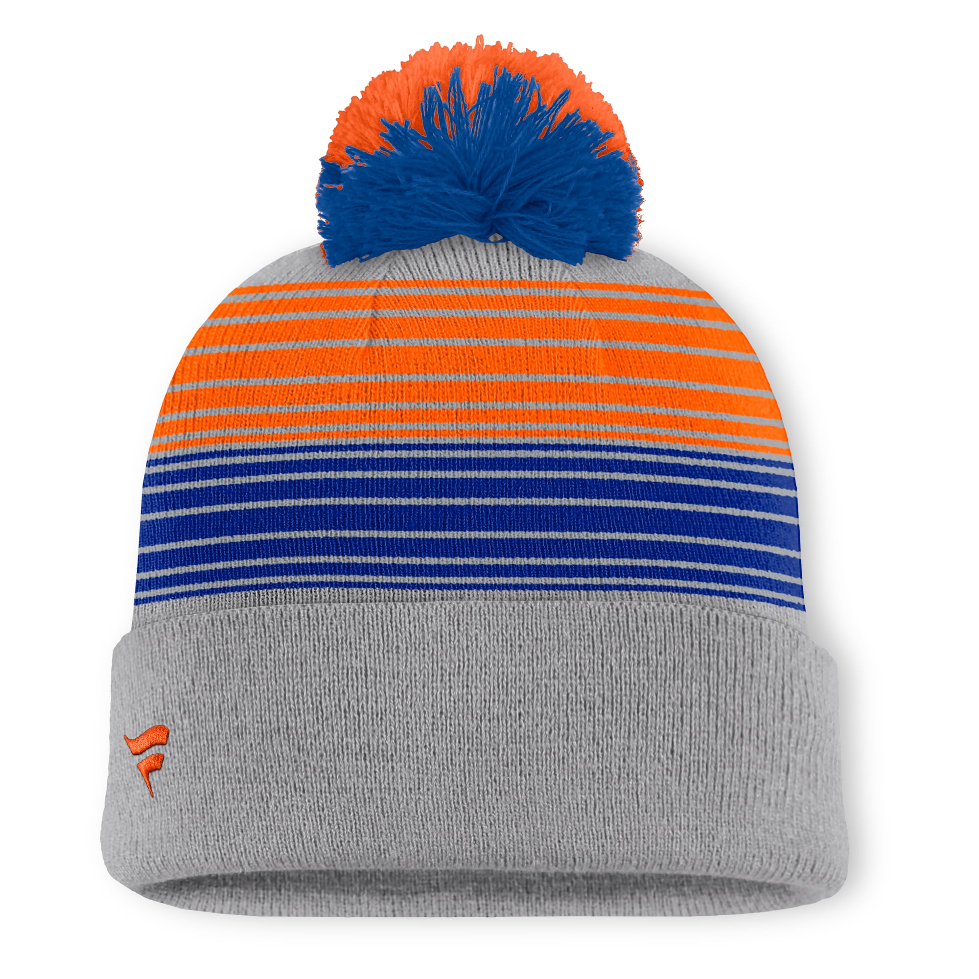 Men's New York Mets Fanatics Gray Balk Cuffed Knit Hat with Pom