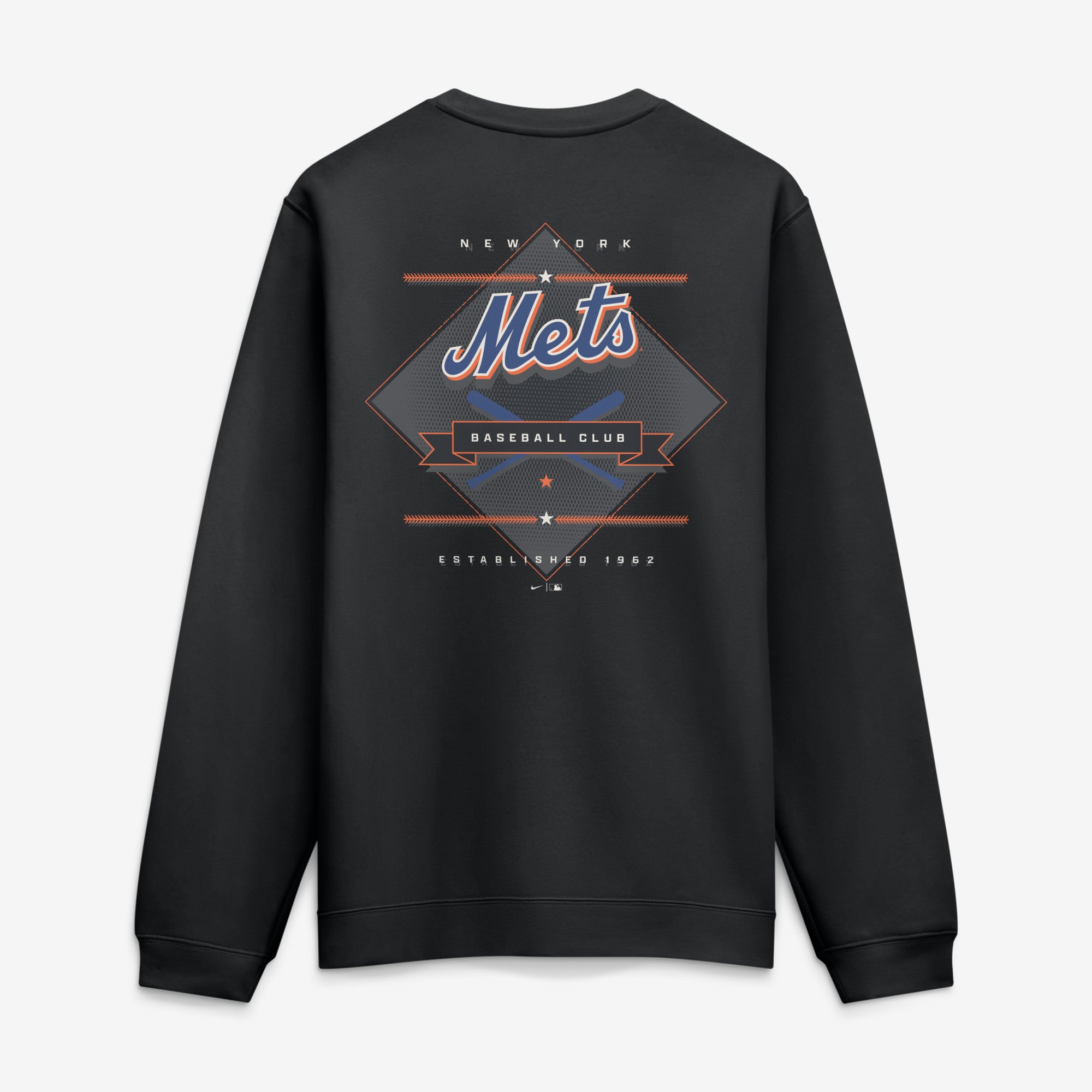Men's Nike Black New York Mets Cooperstown Diamond Sweatshirt