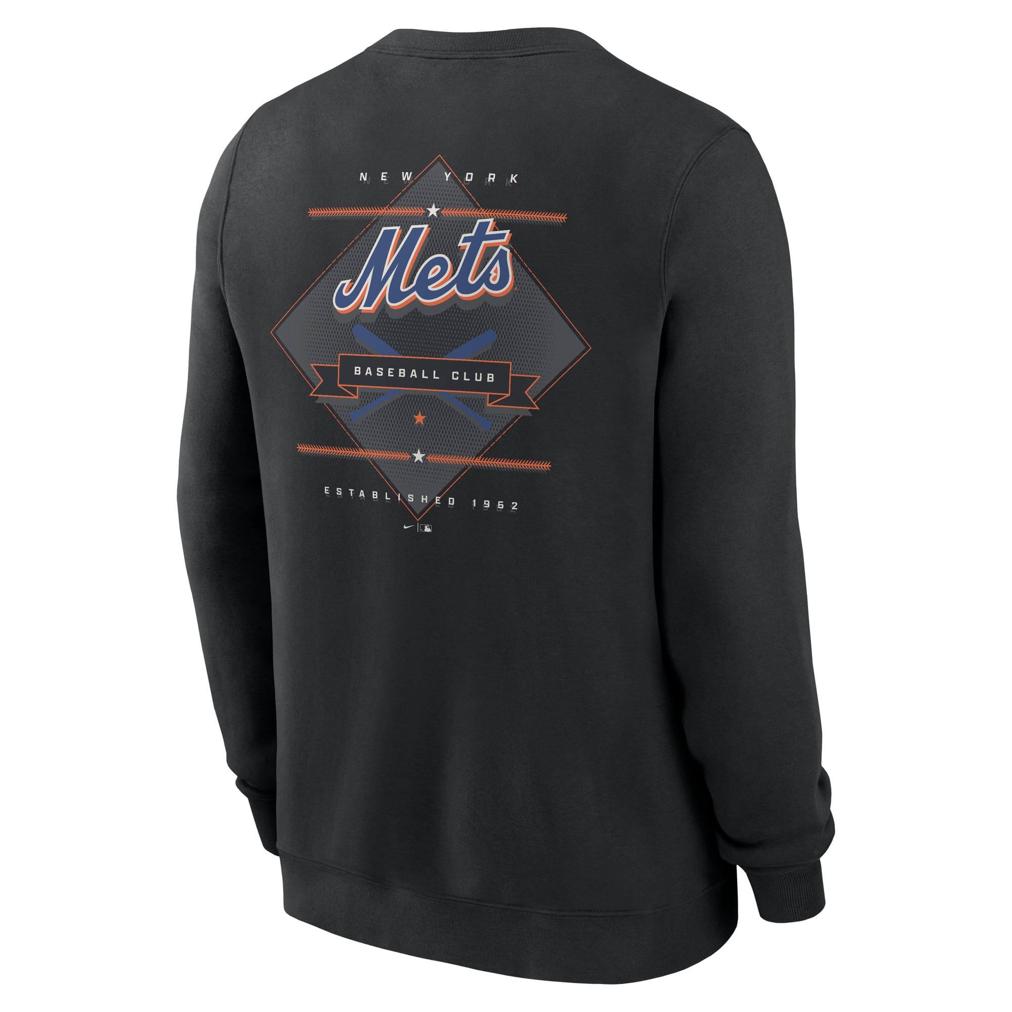 Men's Nike Black New York Mets Cooperstown Diamond Sweatshirt