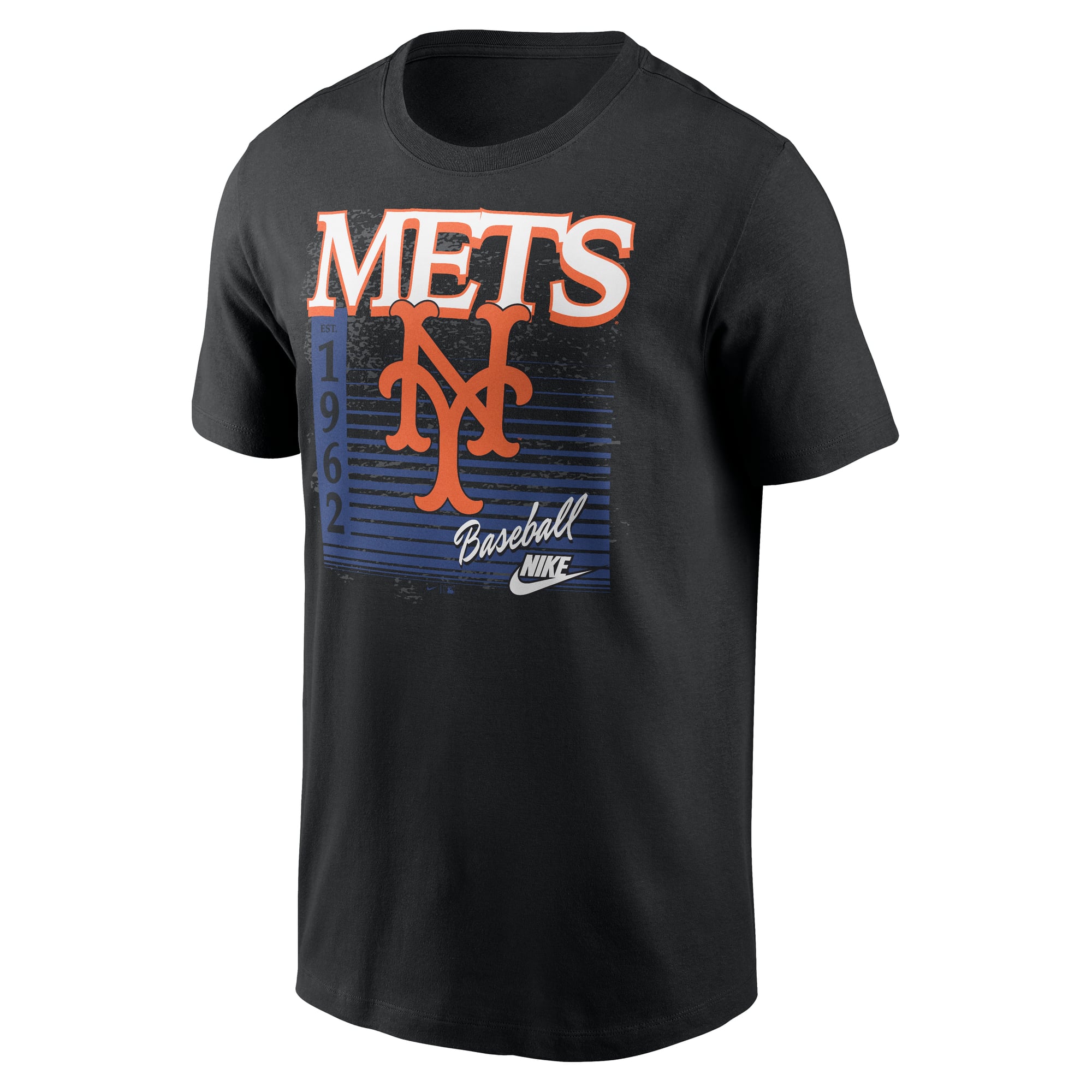 Men's Nike Black New York Mets Cooperstown Logo T-Shirt