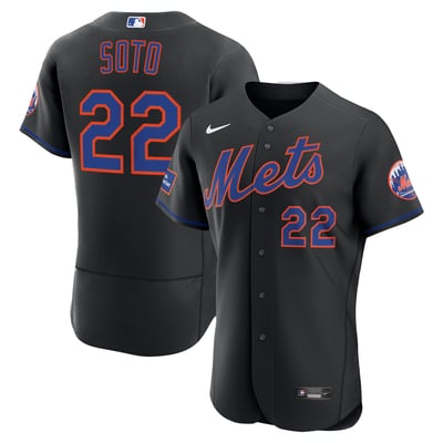 Juan Soto New York Mets Nike Alternate Authentic Sponsor Patch Jersey - Black