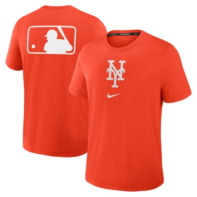 New York Mets Nike Authentic Collection Early Work Tri-Blend Dri-FIT T-Shirt - Orange