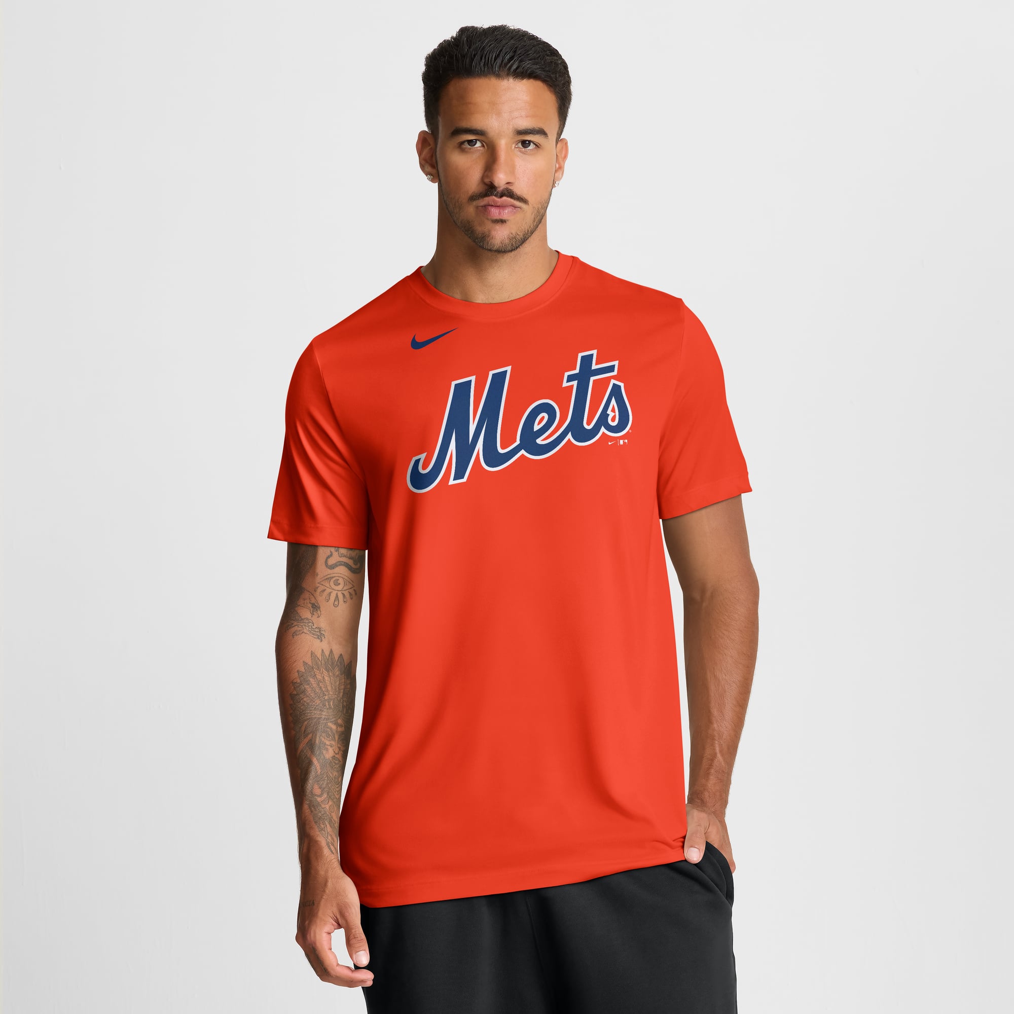 T-shirt Nike Dri-FIT blanc pour homme, New York Mets, logo Legend