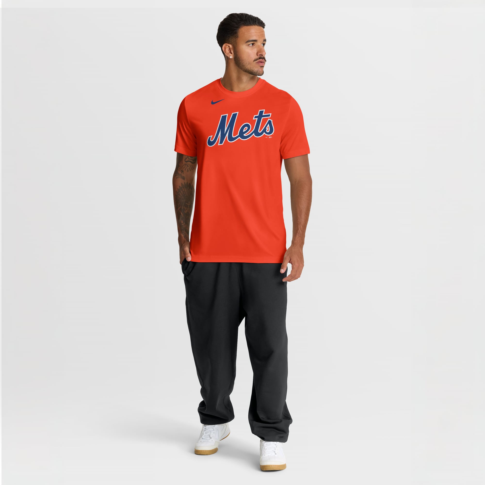 T-shirt Nike Dri-FIT blanc pour homme, New York Mets, logo Legend