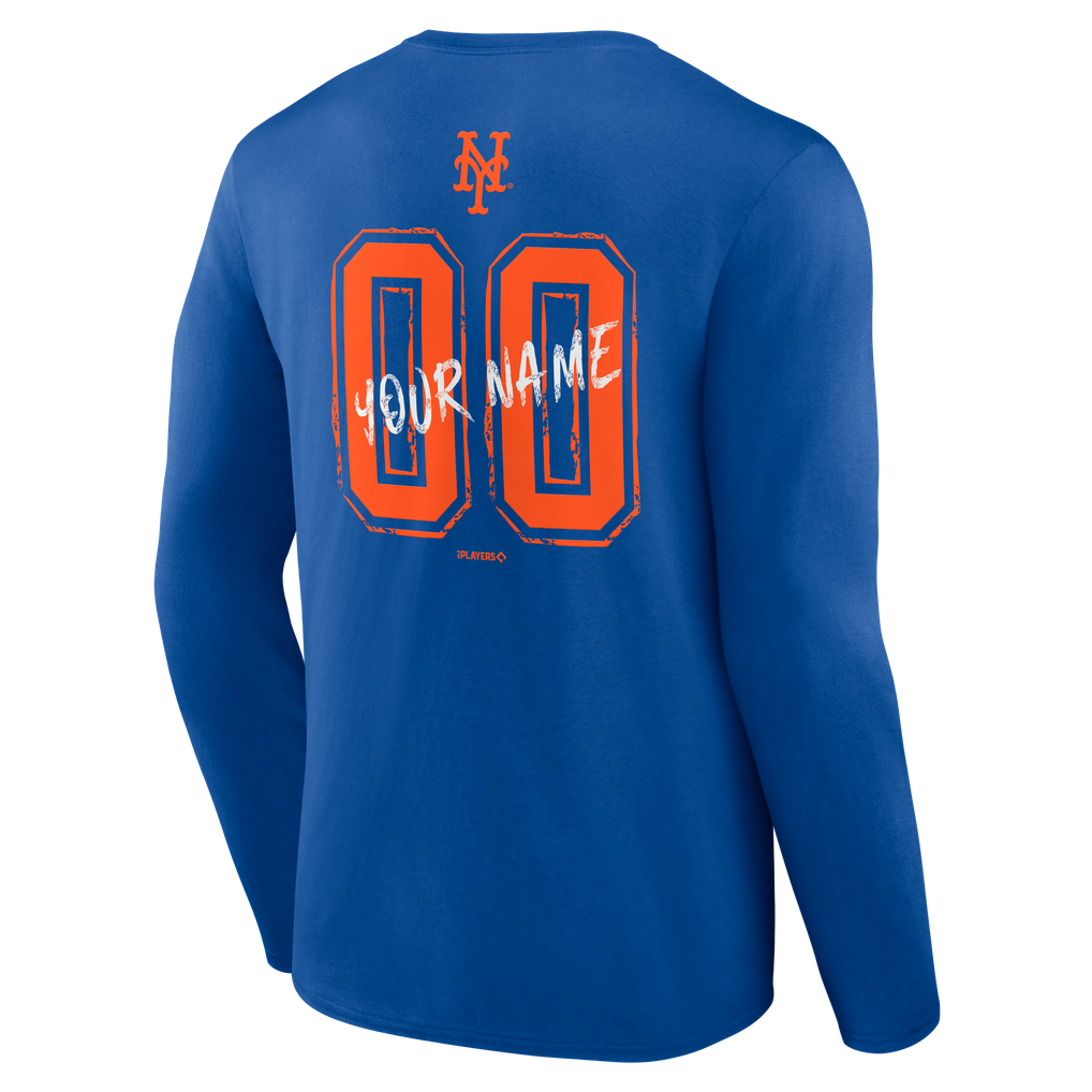 New York Mets  Hustle Personalized Name & Number Long Sleeve T-Shirt - Royal