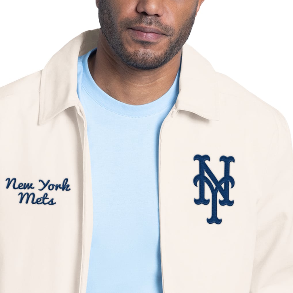 Veste légère zippée pour homme New York Mets Starter Franchise - Blanche