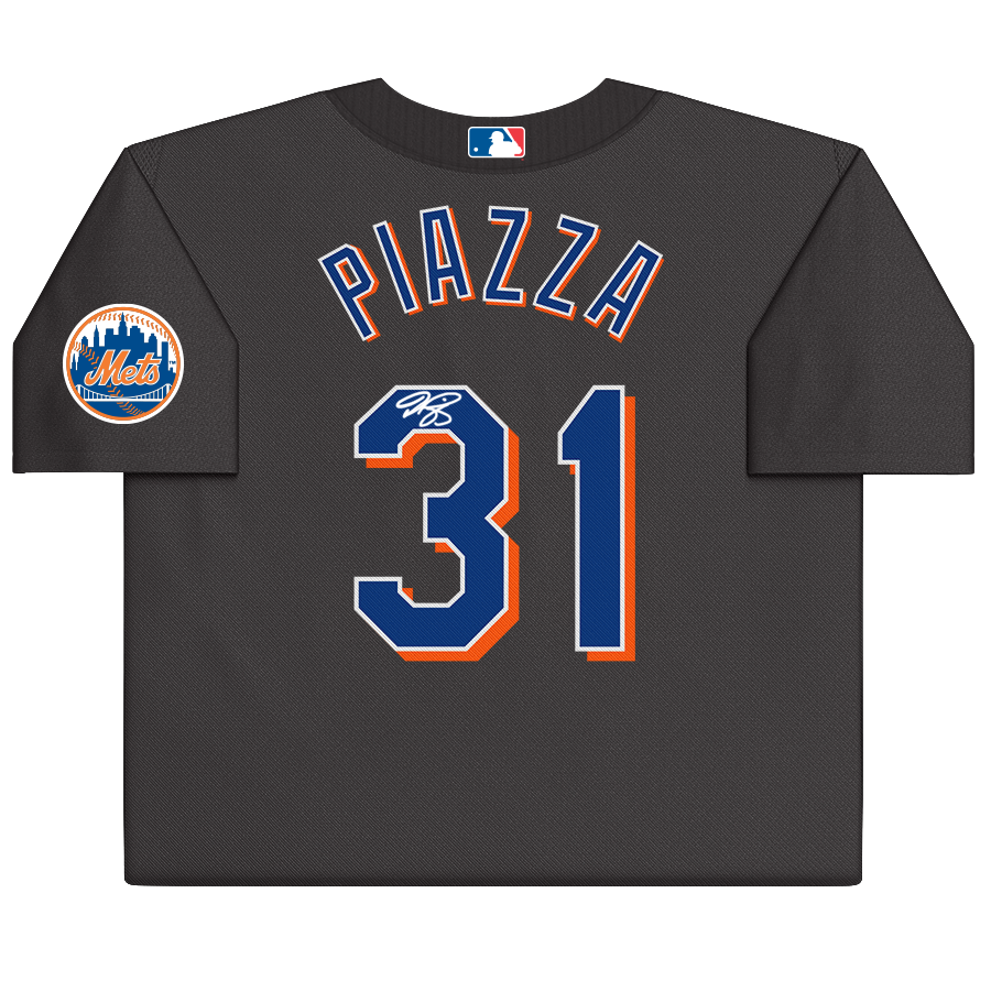 Mike Piazza New York Mets Autographed Black Mitchell and Ness Cooperstown Collection Batting Practice Replica Jersey