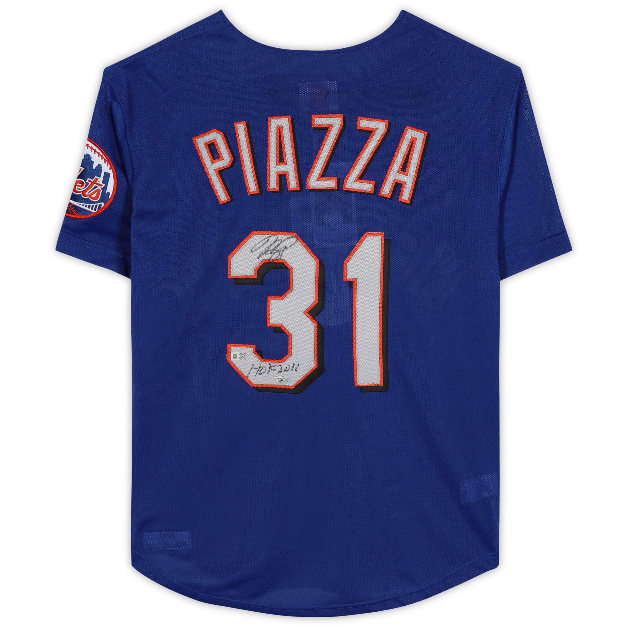 Mike Piazza New York Mets Autographed Mitchell and Ness Blue Batting Practice Replica Jersey with "HOF 2016" Inscription