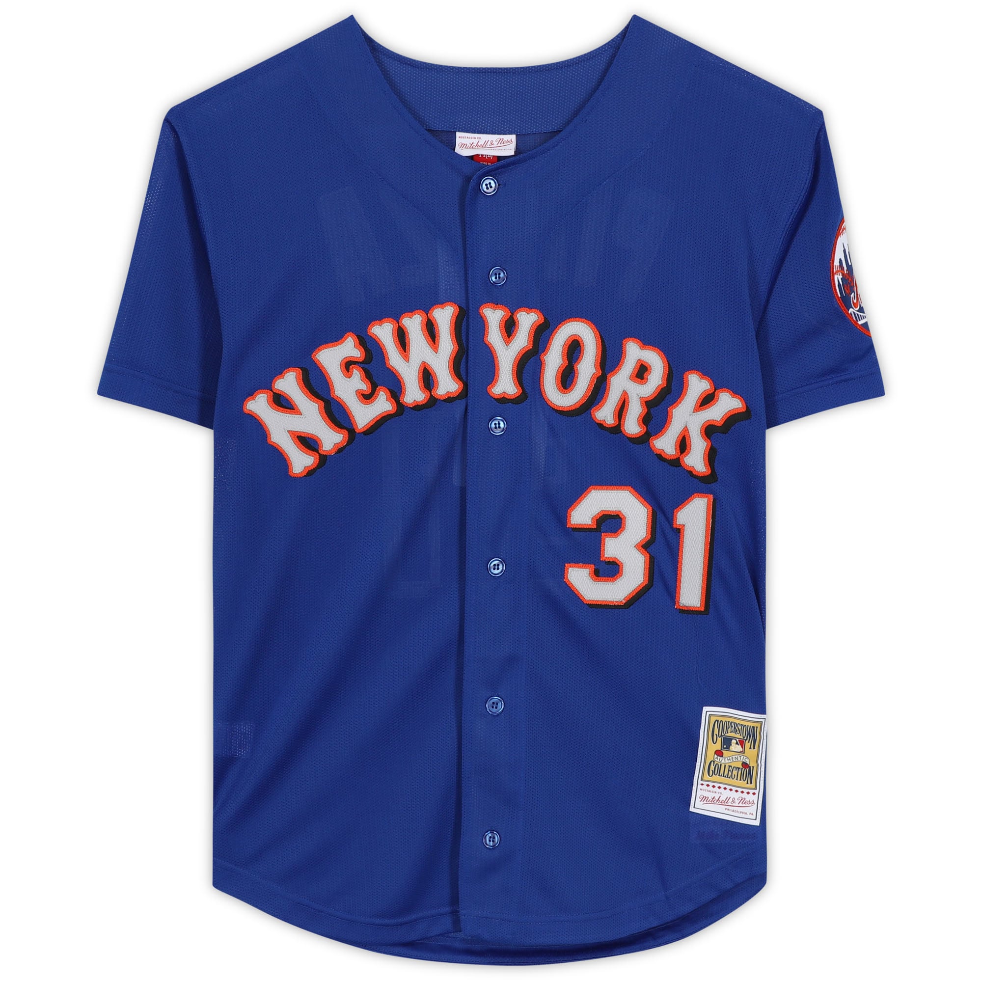 Mike Piazza New York Mets Autographed Mitchell and Ness Blue Batting Practice Replica Jersey with "HOF 2016" Inscription