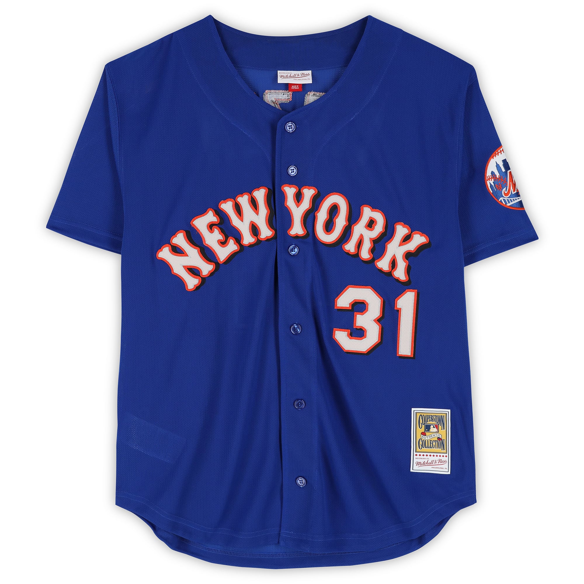 Mike Piazza New York Mets Autographed Mitchell and Ness Blue Batting Practice Replica Jersey with "HOF 2016" Inscription