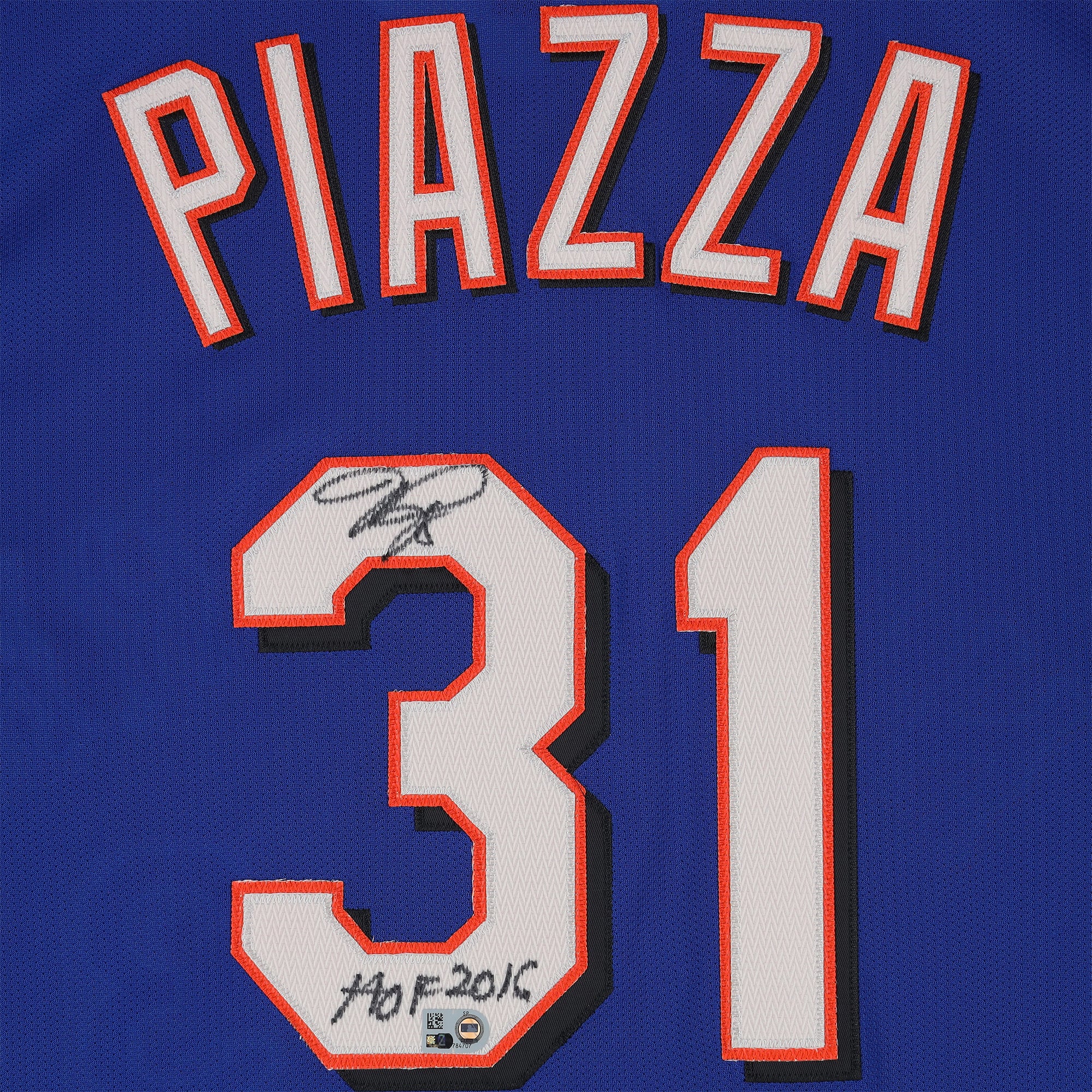 Mike Piazza New York Mets Autographed Mitchell and Ness Blue Batting Practice Replica Jersey with "HOF 2016" Inscription