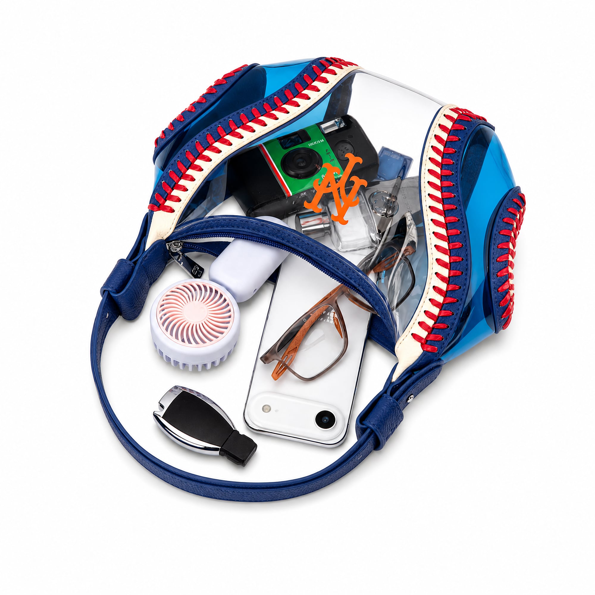 Montana West New York Mets Clear Slouchy Shoulder Bag