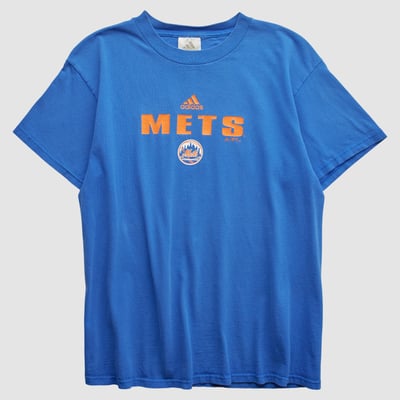 New York Mets Adidas 2000s T-shirt - Blue - S by Fanatics Real Vintage