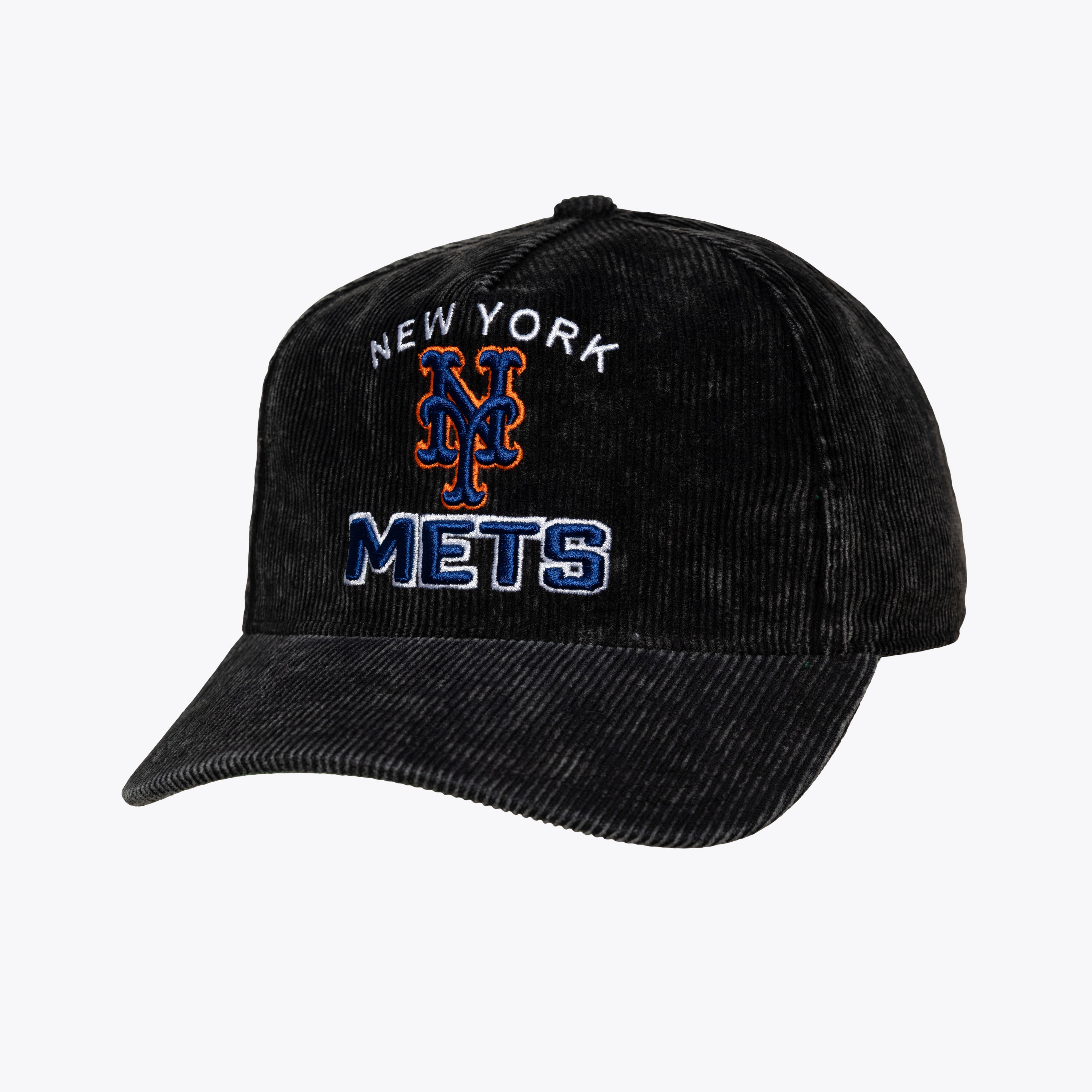 New York Mets Black Relaxed Word Pro Pinch Snapback Hat
