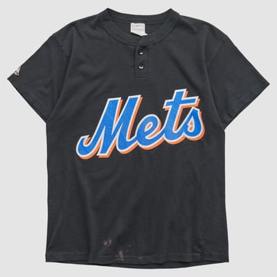 New York Mets Majestic 2000s T-shirt - Black - Yth L by Fanatics Real Vintage