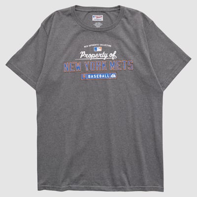 New York Mets Majestic 2010s T-shirt - Dark Heather Gray - S by Fanatics Real Vintage