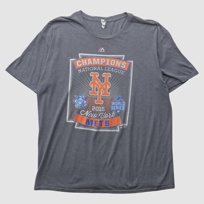 New York Mets Majestic 2015 T-shirt - Gray - M by Fanatics Real Vintage