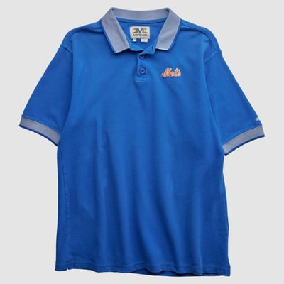 New York Mets Mirage 90s Polo - Blue - L by Fanatics Real Vintage