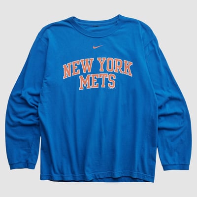New York Mets Nike 2000s Long Sleeve T-shirt - Blue - M by Fanatics Real Vintage