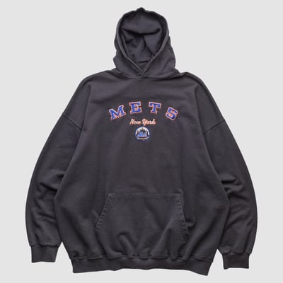 New York Mets Stitches 2000s Hooded Pullover Sweatshirt - Black - XL by Fanatics Real Vintage