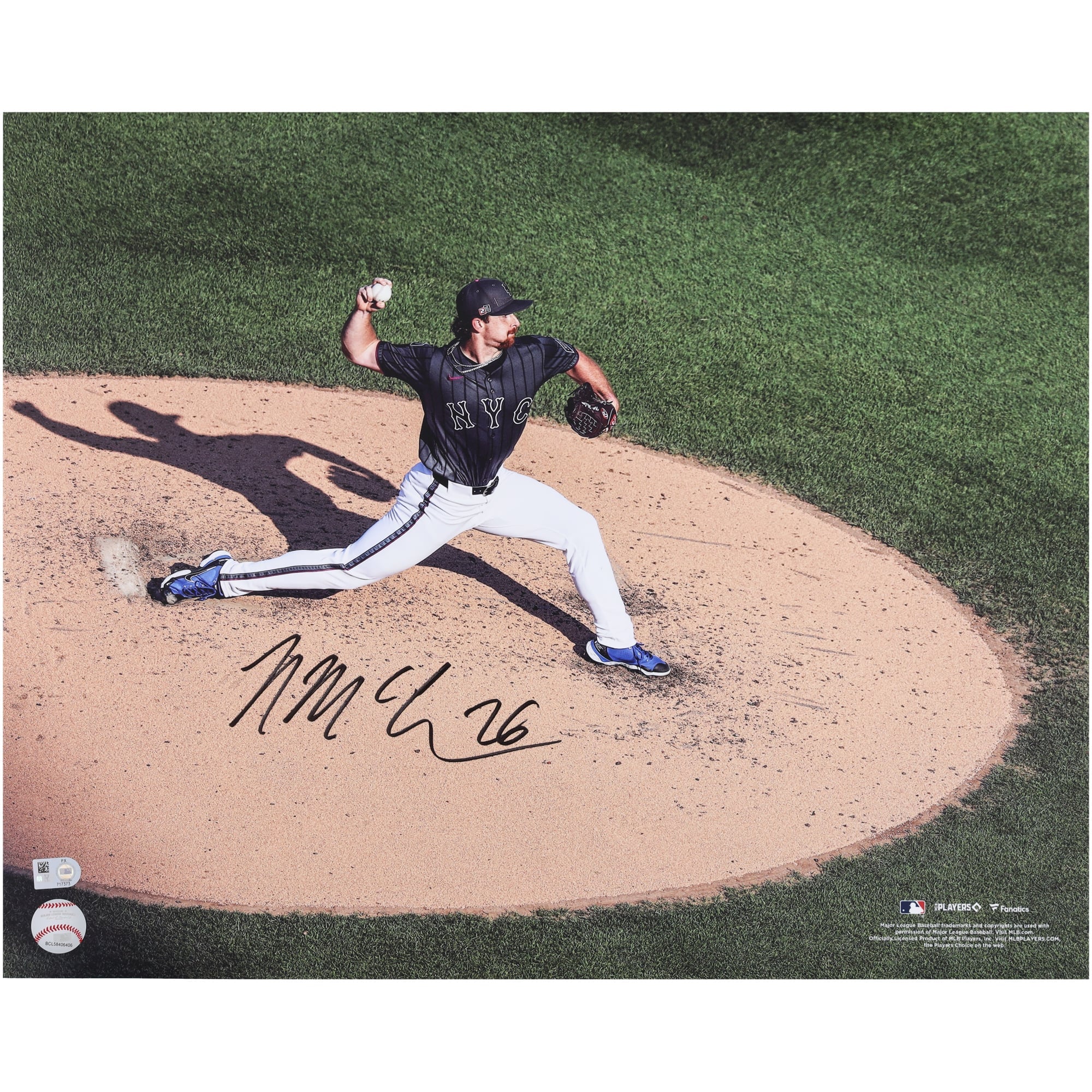 Nolan McLean New York Mets Autographed 16" x 20" MLB Debut Pitching Photograph