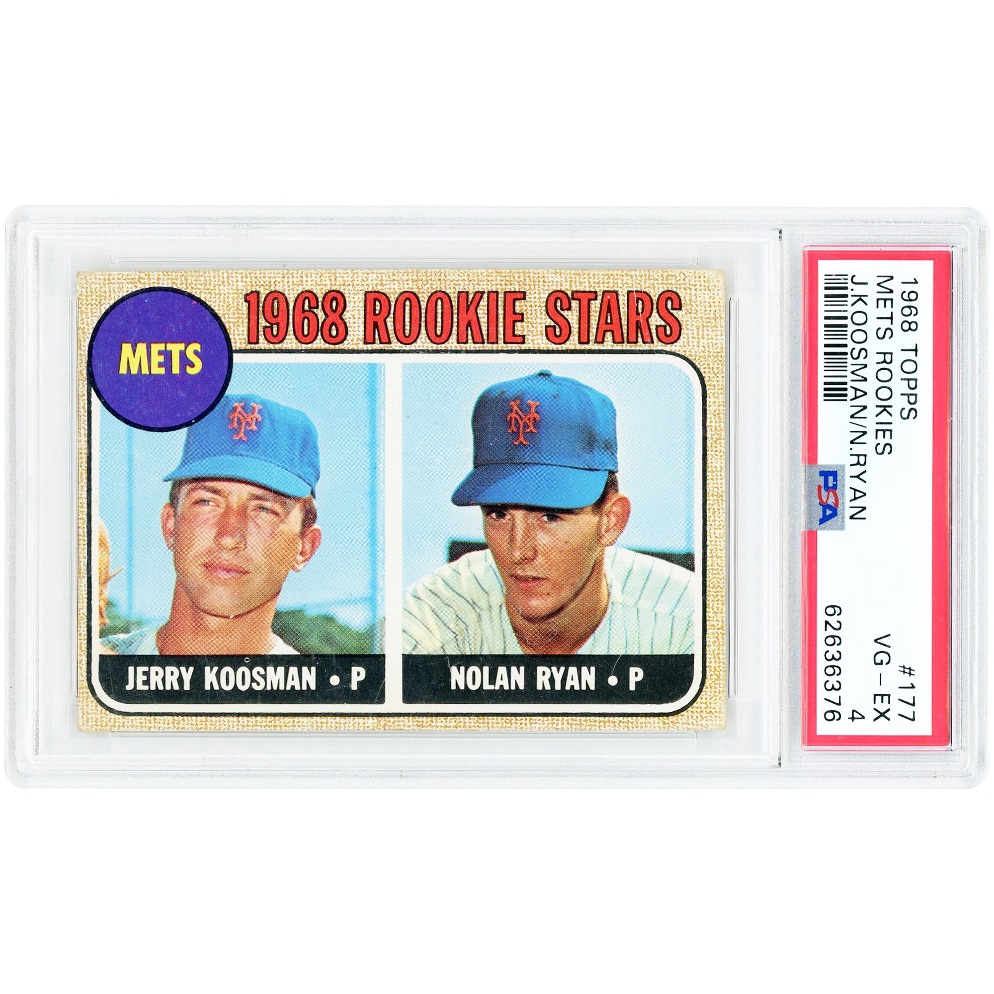 Nolan Ryan New York Mets 1968 Topps #177 PSA Authenticated 4 Rookie Card